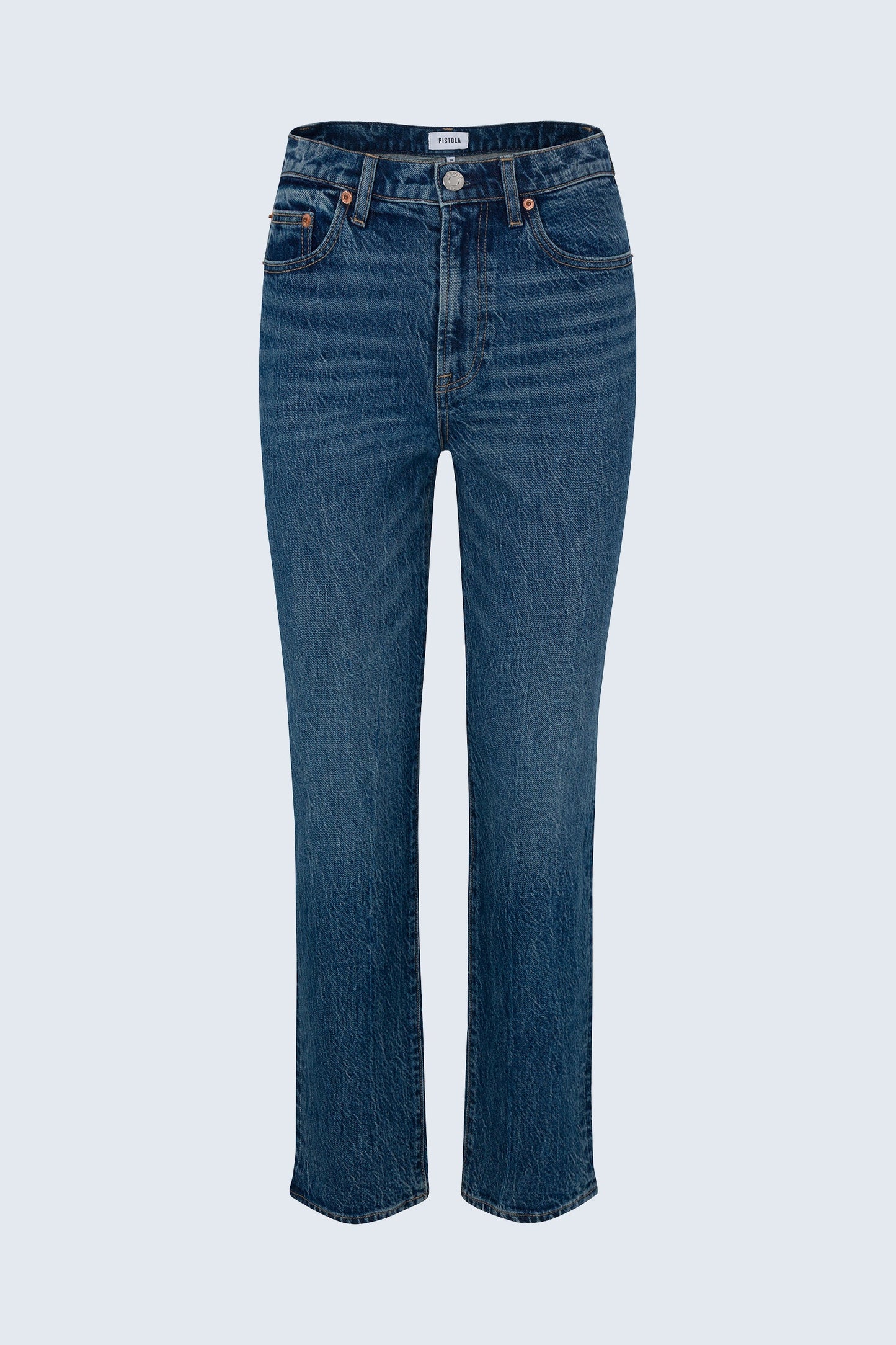 Allostudios – Bri Højtaljede Slim Straight Jeans - Blå Denim