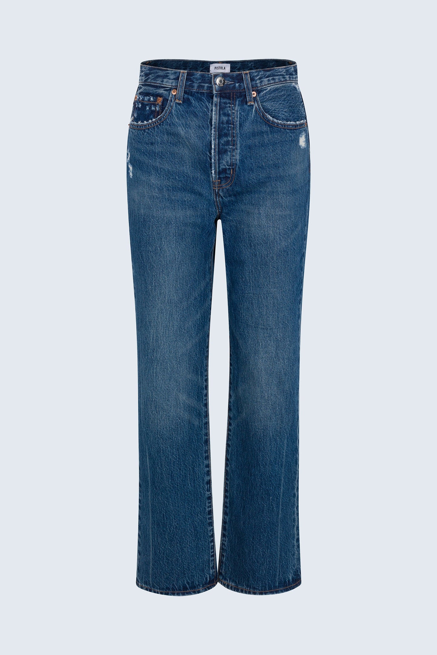 Allostudios – Cassie Super Højtaljede Straight Jeans - Vintage Blå