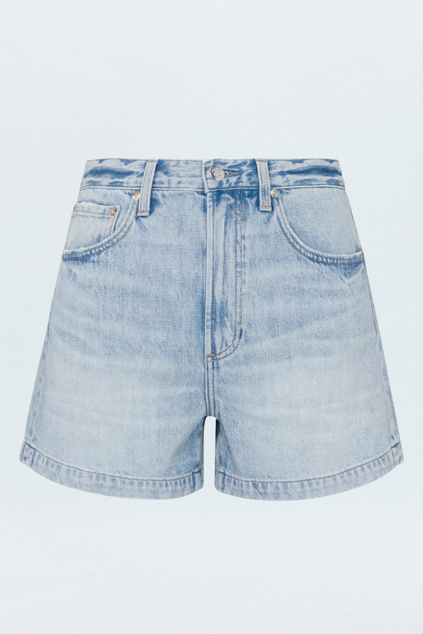 Allostudios – Saige Højtaljede A-Line Denim Shorts - Berkeley Blue Denim