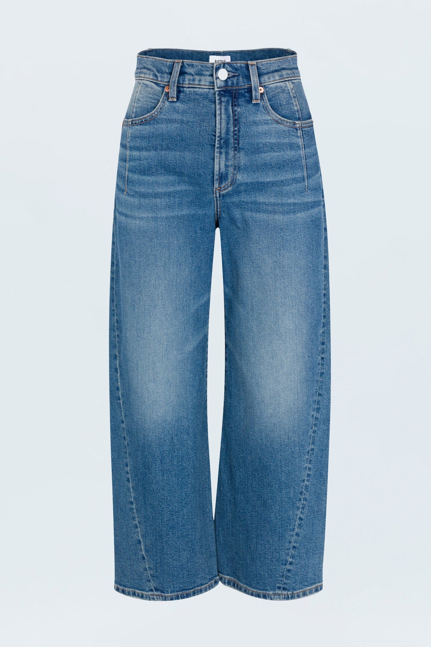 Allostudios – Kyra Højtaljede Bowed Ankle Jeans - Mørkeblå Denim