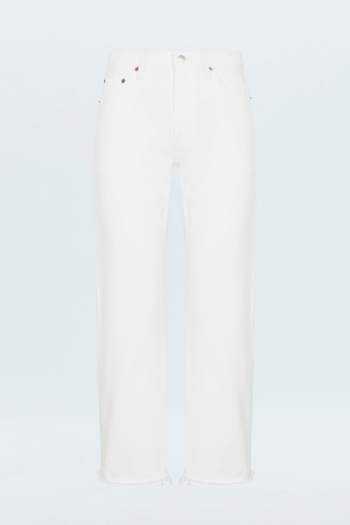Allostudios – Lexi Mellemhøjtaljede Bowed Straight Jeans - Luxe Hvid Vintage