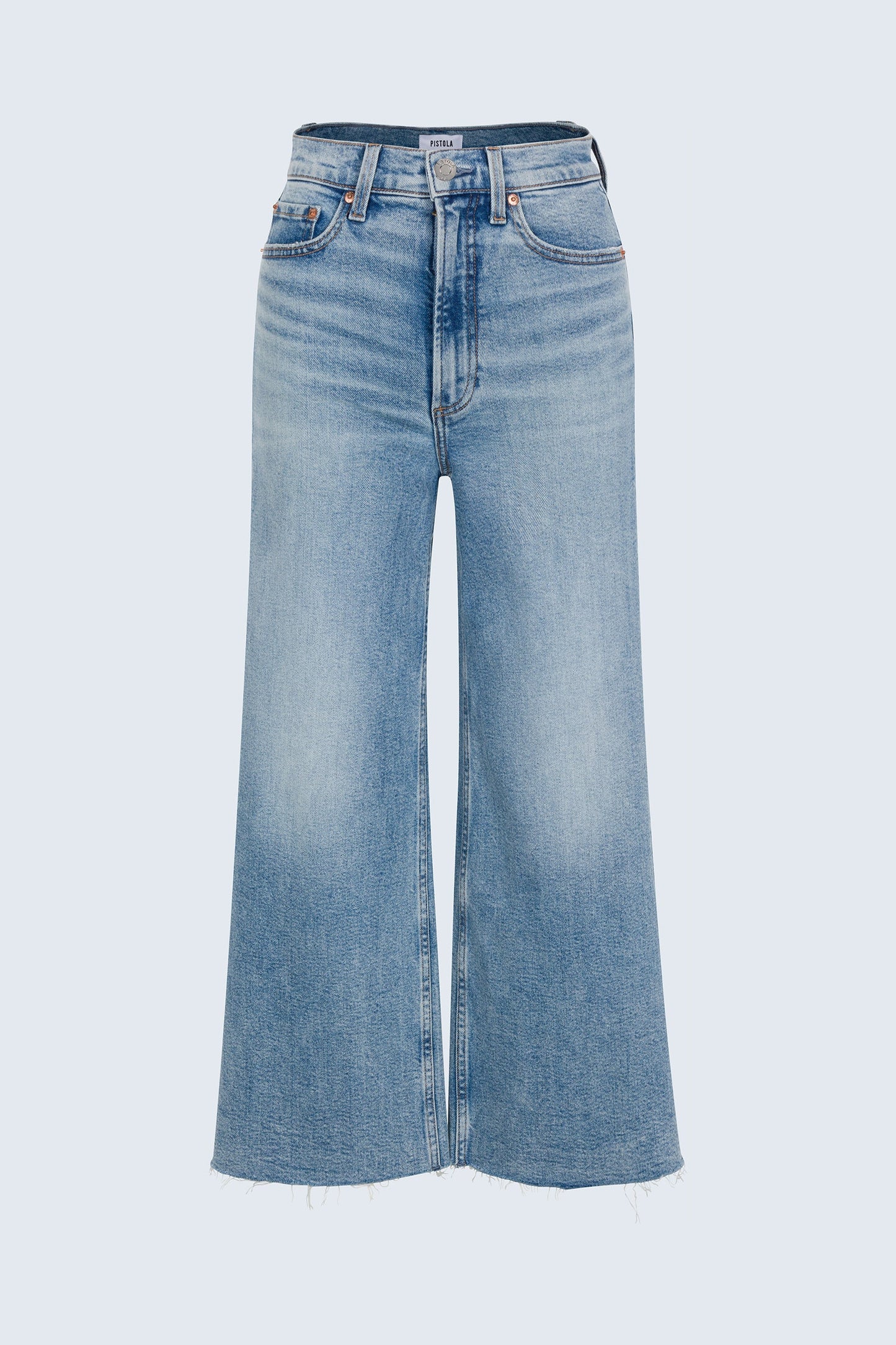 Allostudios – Lana Crop Højtaljede Ultra Wide Leg Jeans - Vintage Mellemblå