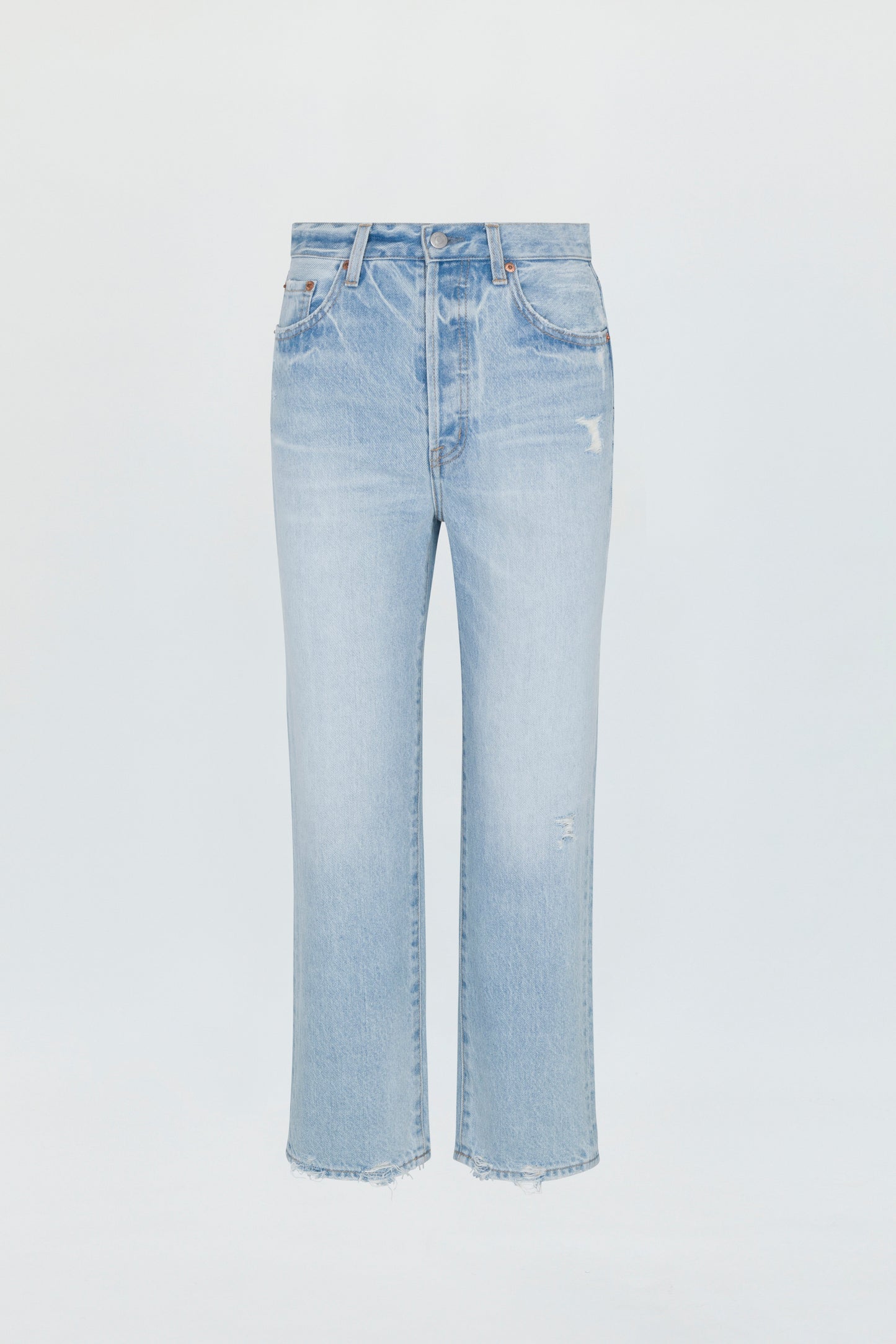 Allostudios – Cassie Super Højtaljede Lige Jeans - Støvet Blå