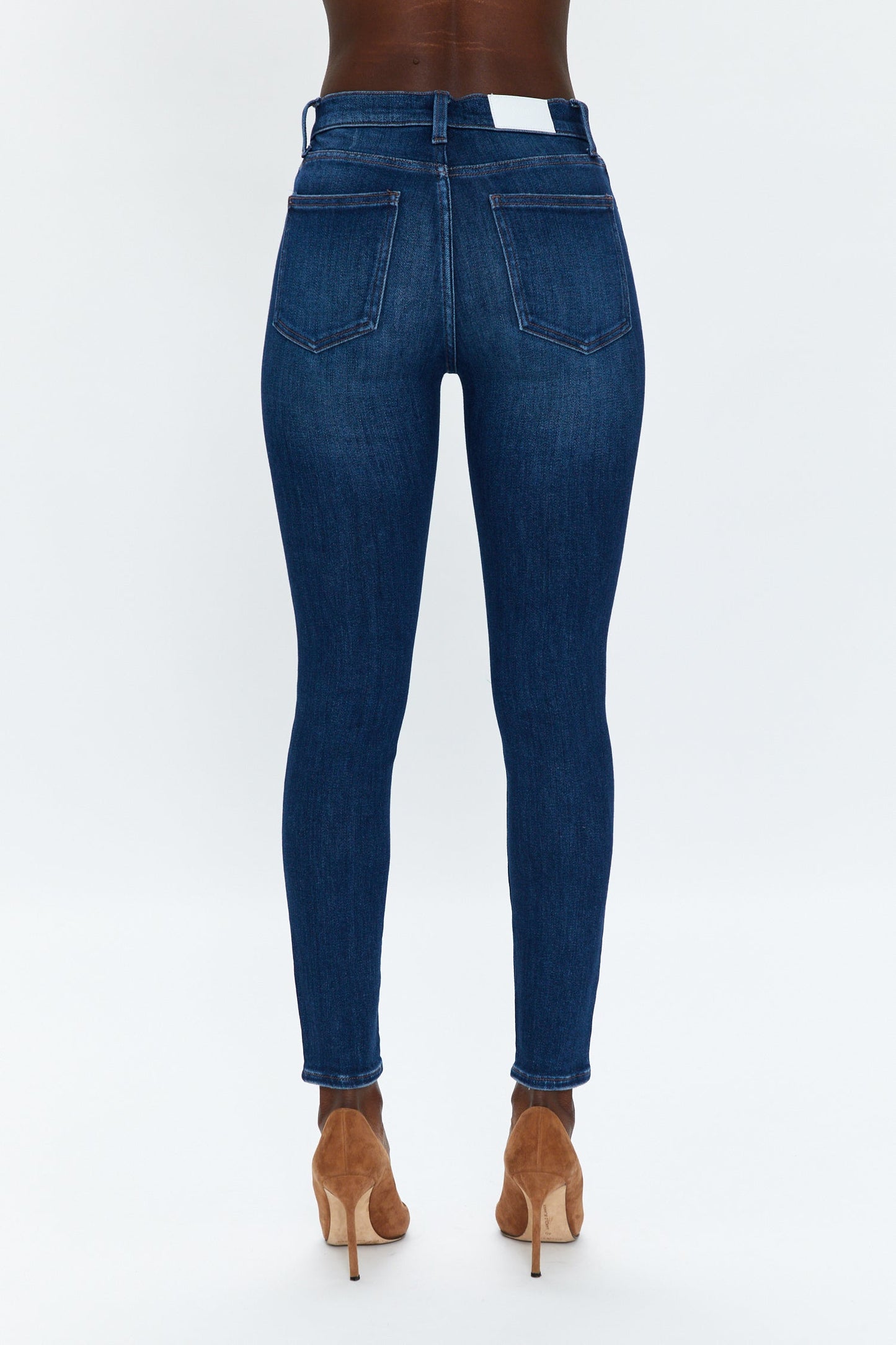 Allostudios – Aline Højtaljede Skinny Jeans - Mørk Indigo Denim