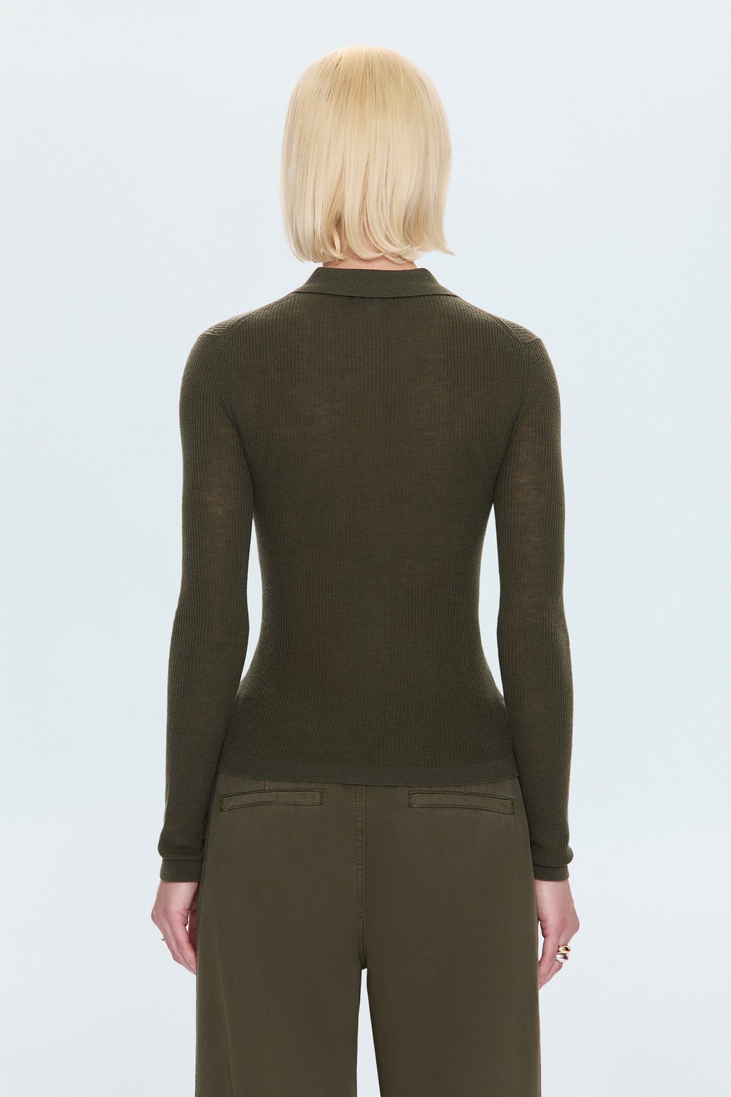 Allostudios – Korey Rib Cardigan - Mørk Olivenbrun