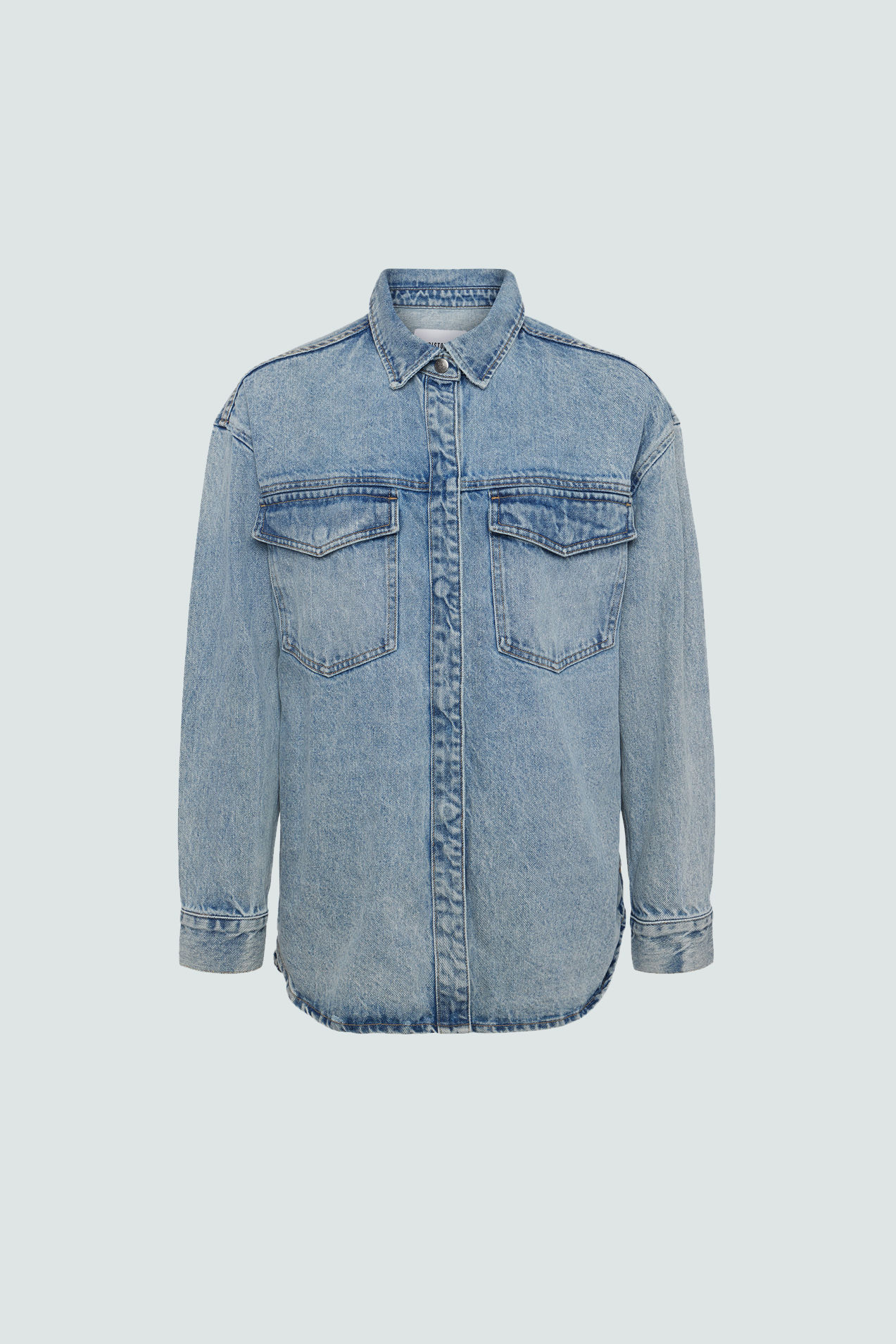 Allostudios – Mandy Oversized Shacket - Lyseblå Denim