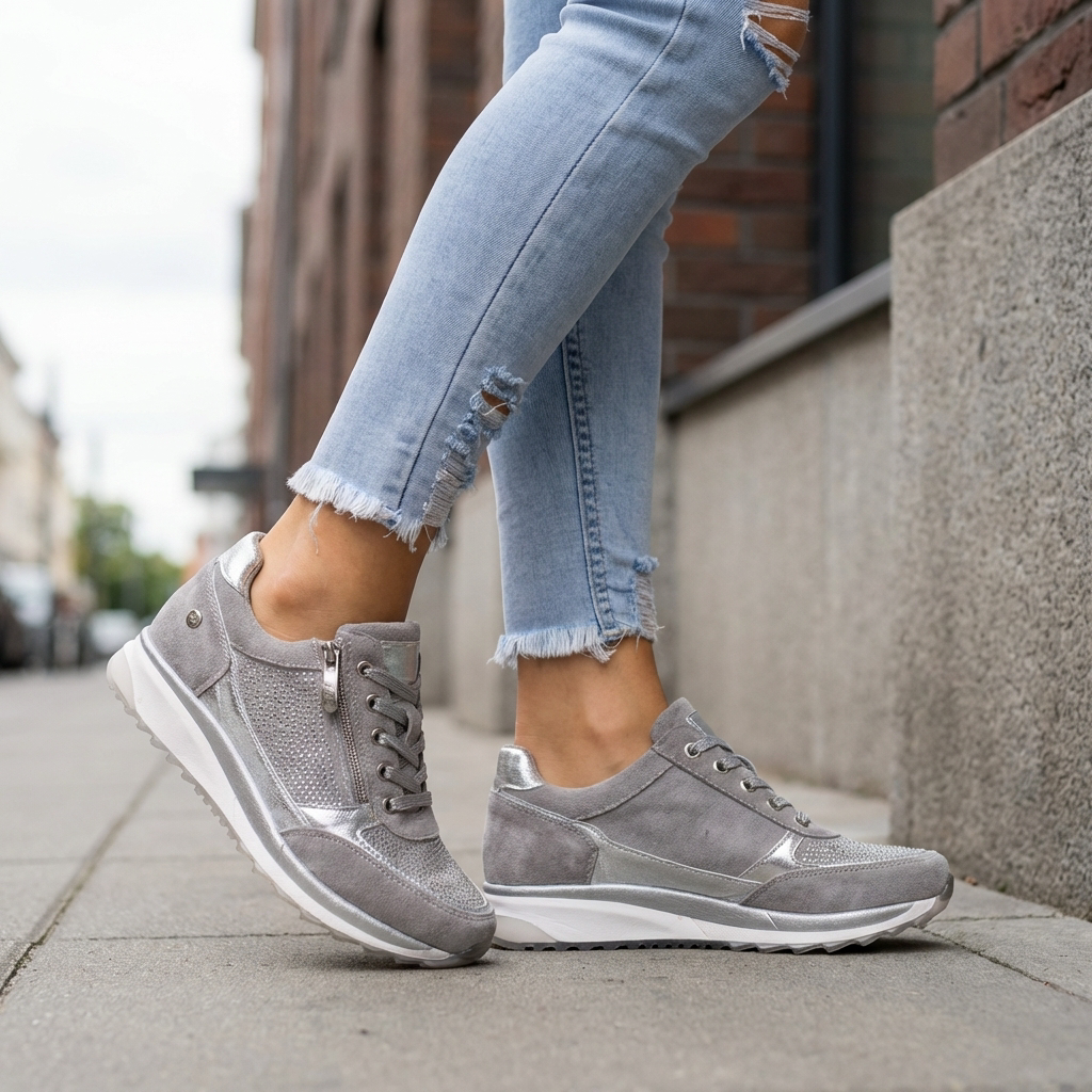 Sneakers med Lynlås og Snørelukning | Åndbart Design | Komfortabel & Praktisk Hverdagsstil