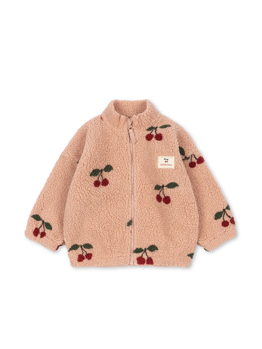 Teddy fleece jakke fra Konges Sløjd -  Grande cerise blush