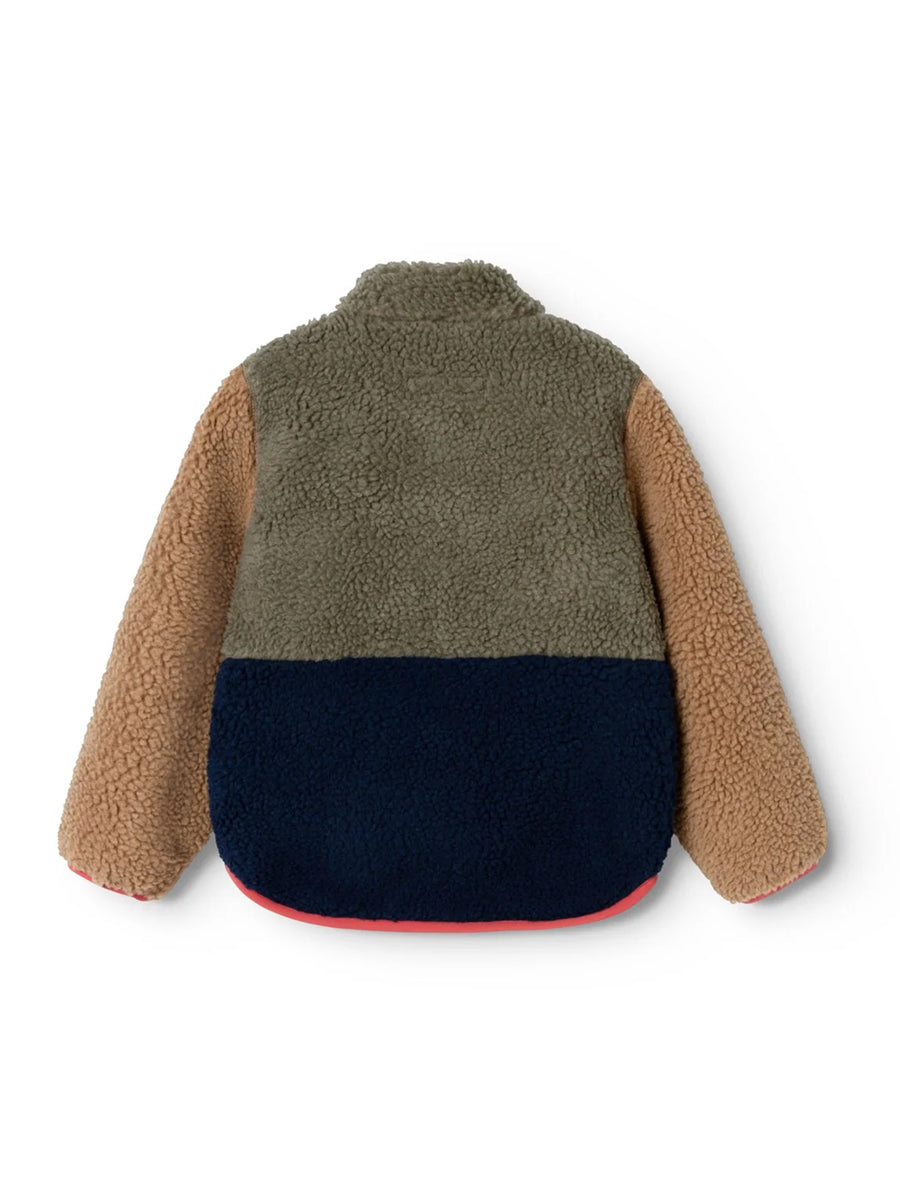 Fleece jakke fra Liewood - Army brown multi mix