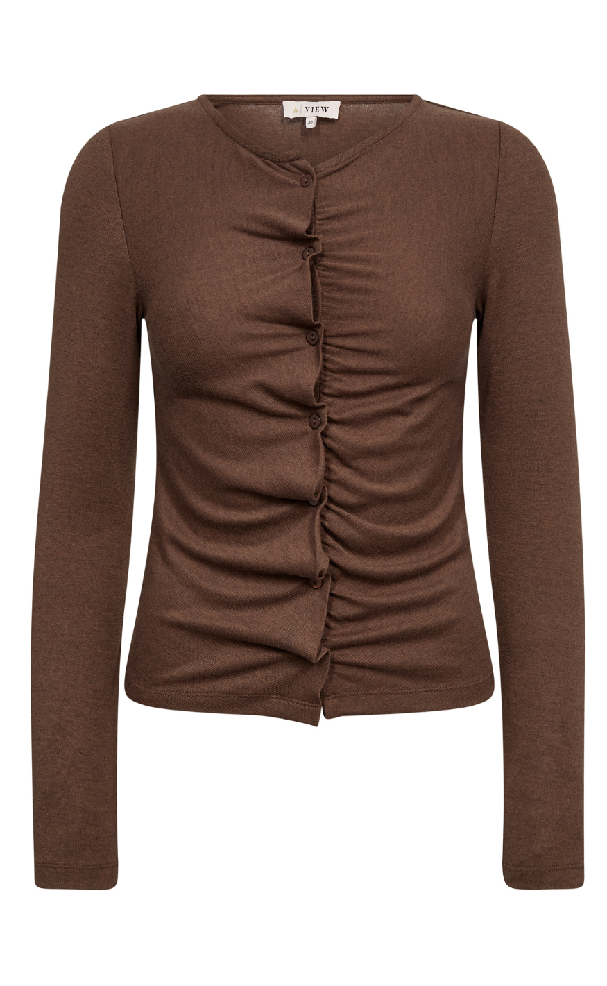 A-View Bluse - Alisia - Brown - allostudios