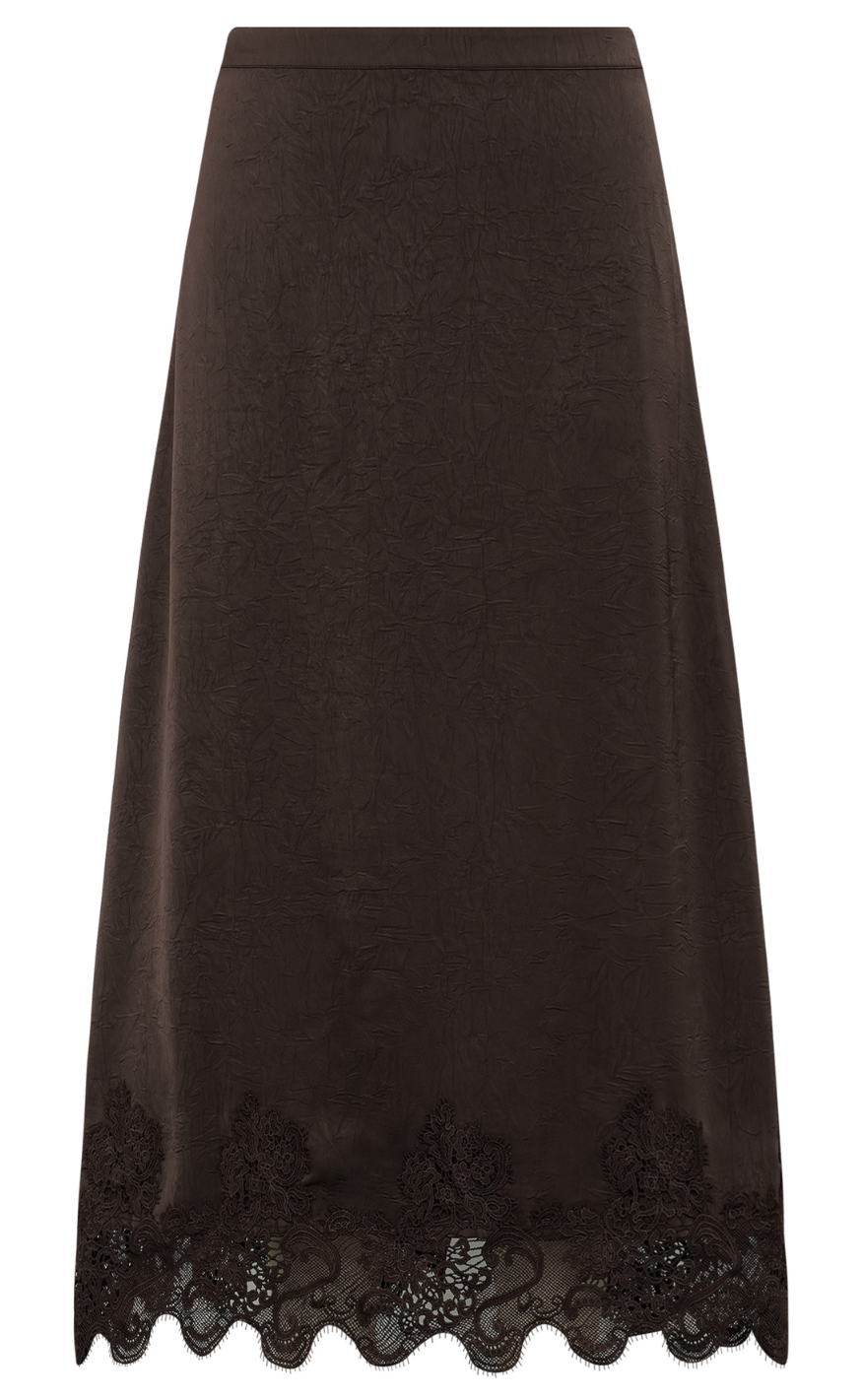 A-View Nederdel - Sinda Lace - Dark Brown - allostudios