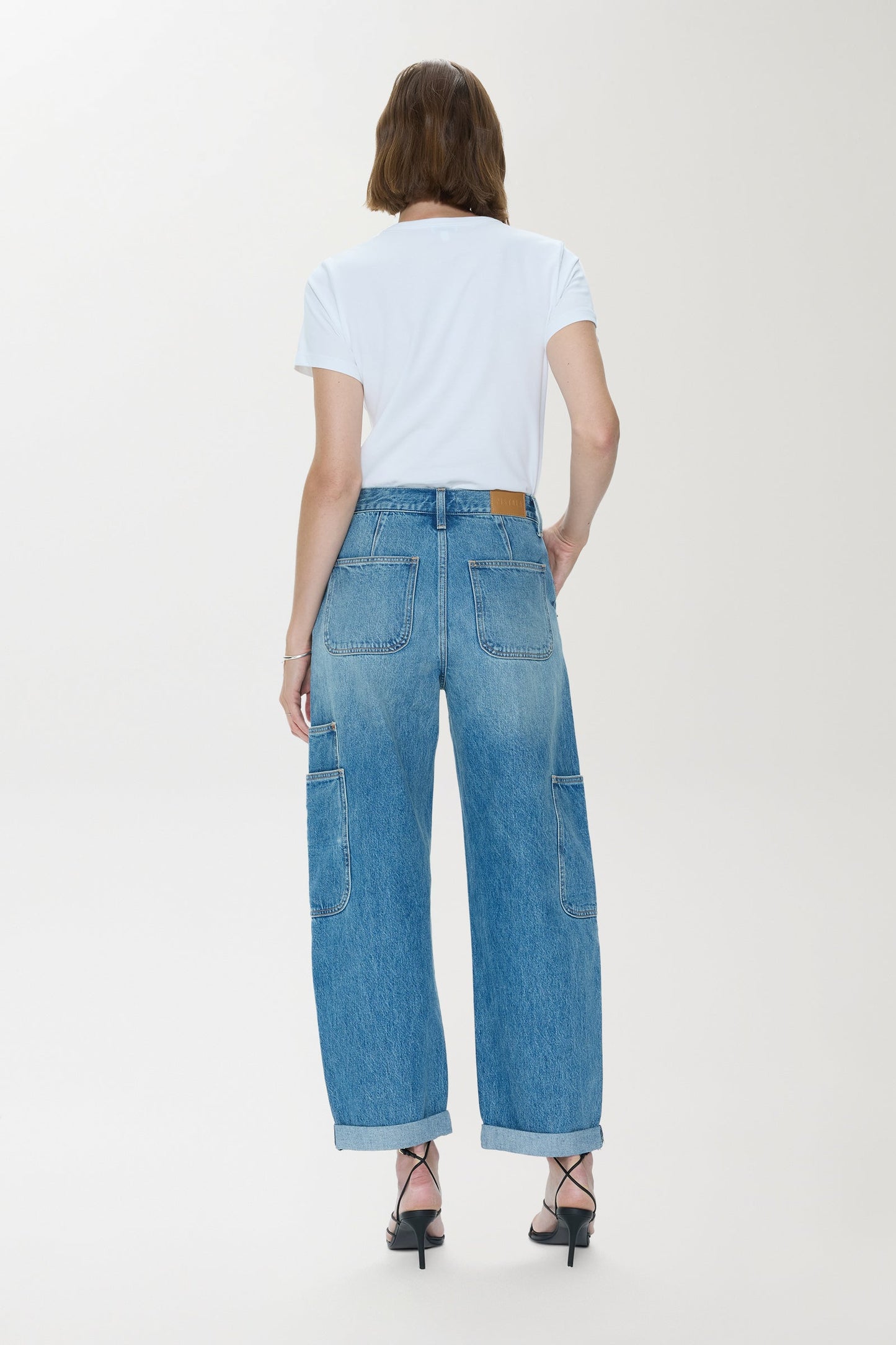 Allostudios – Sonny Højtaljede Barrel Jeans - Støvet blå
