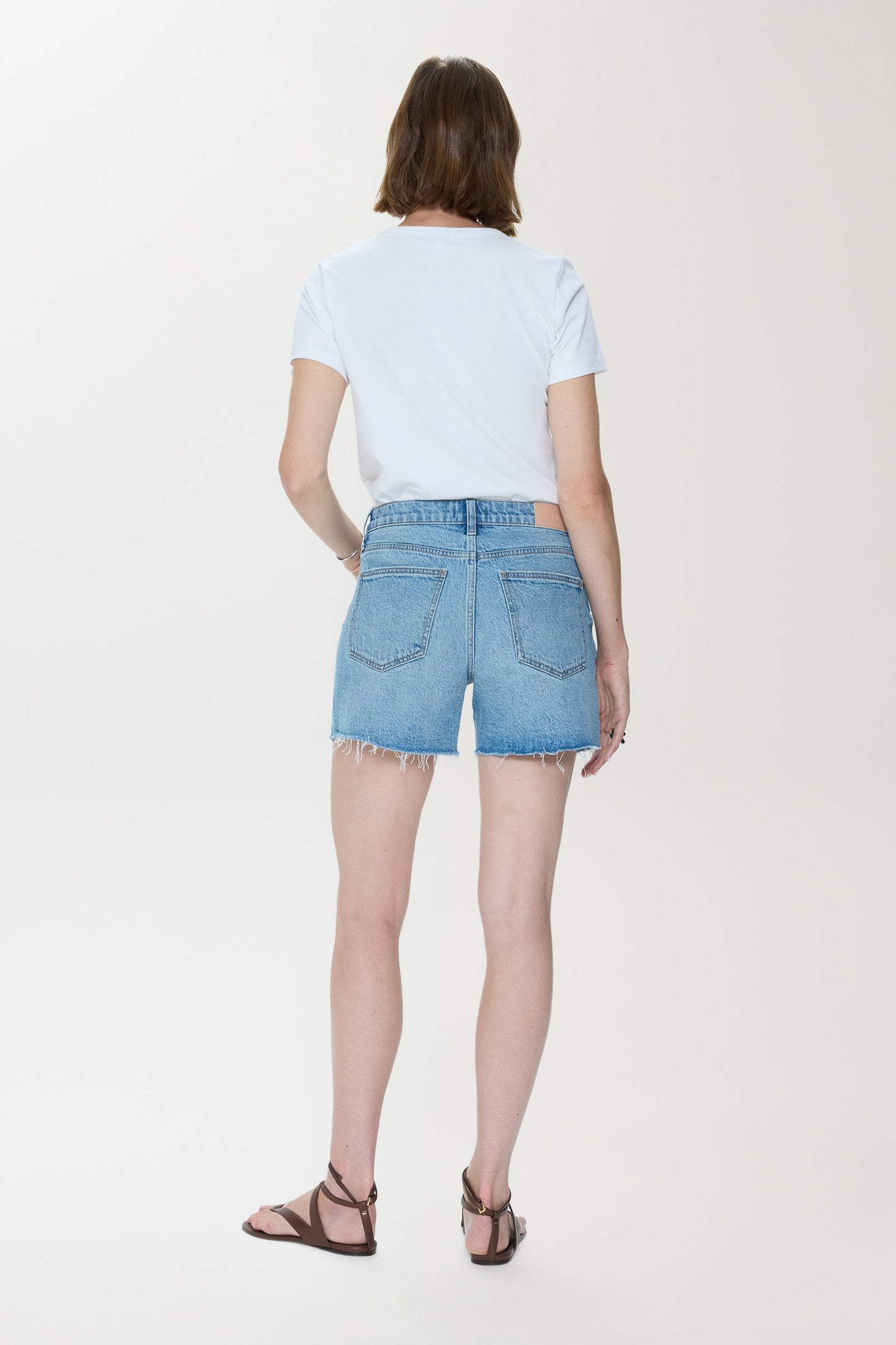 Allostudios – Kennedy Mid Rise Denim Shorts - Solbleget Blå
