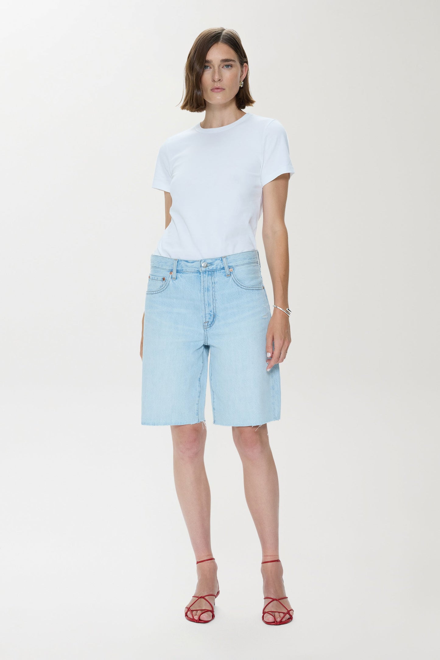 Allostudios – Nolan Relaxed Straight Cut Off Shorts - Vintage Lyseblå
