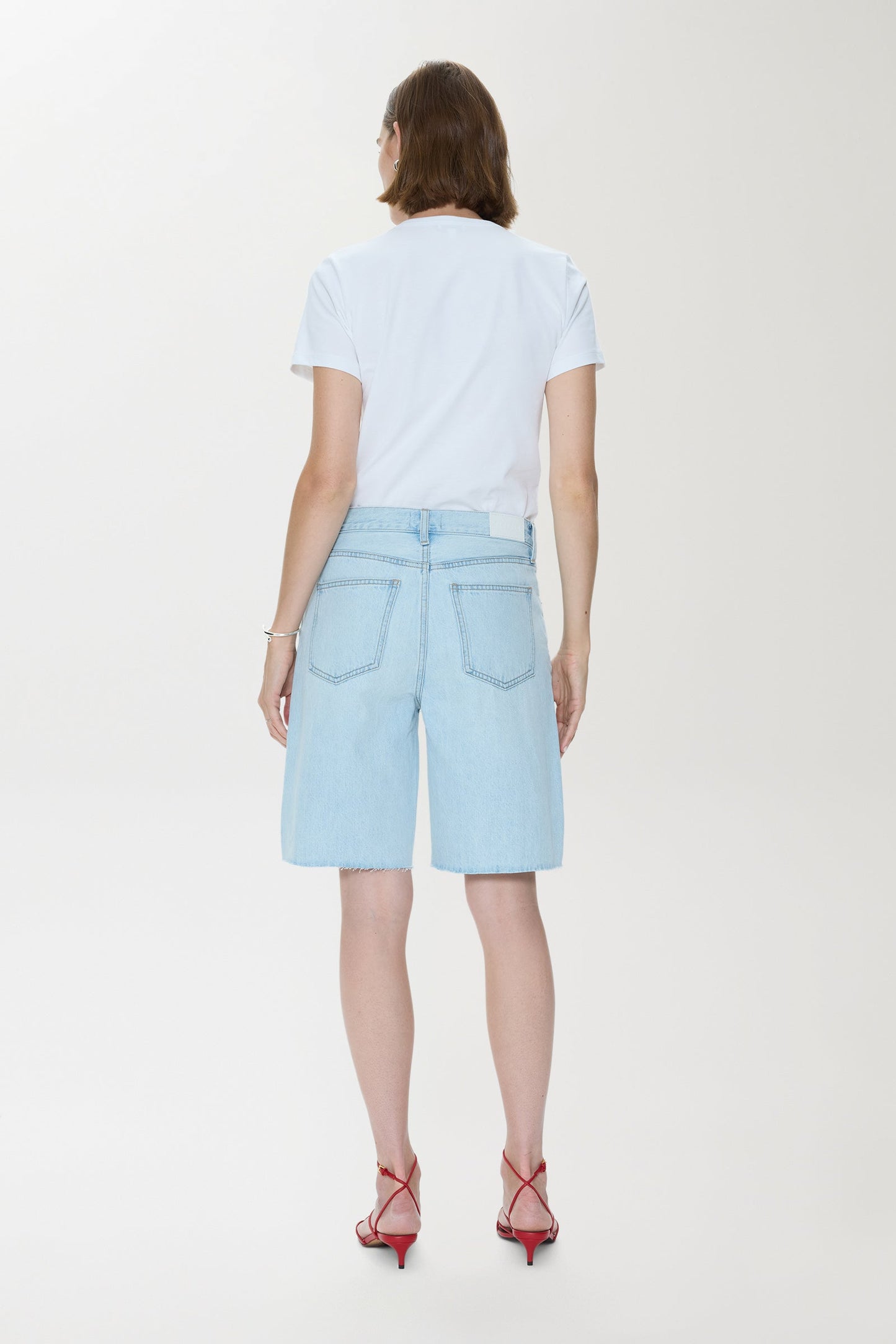Allostudios – Nolan Relaxed Straight Cut Off Shorts - Vintage Lyseblå