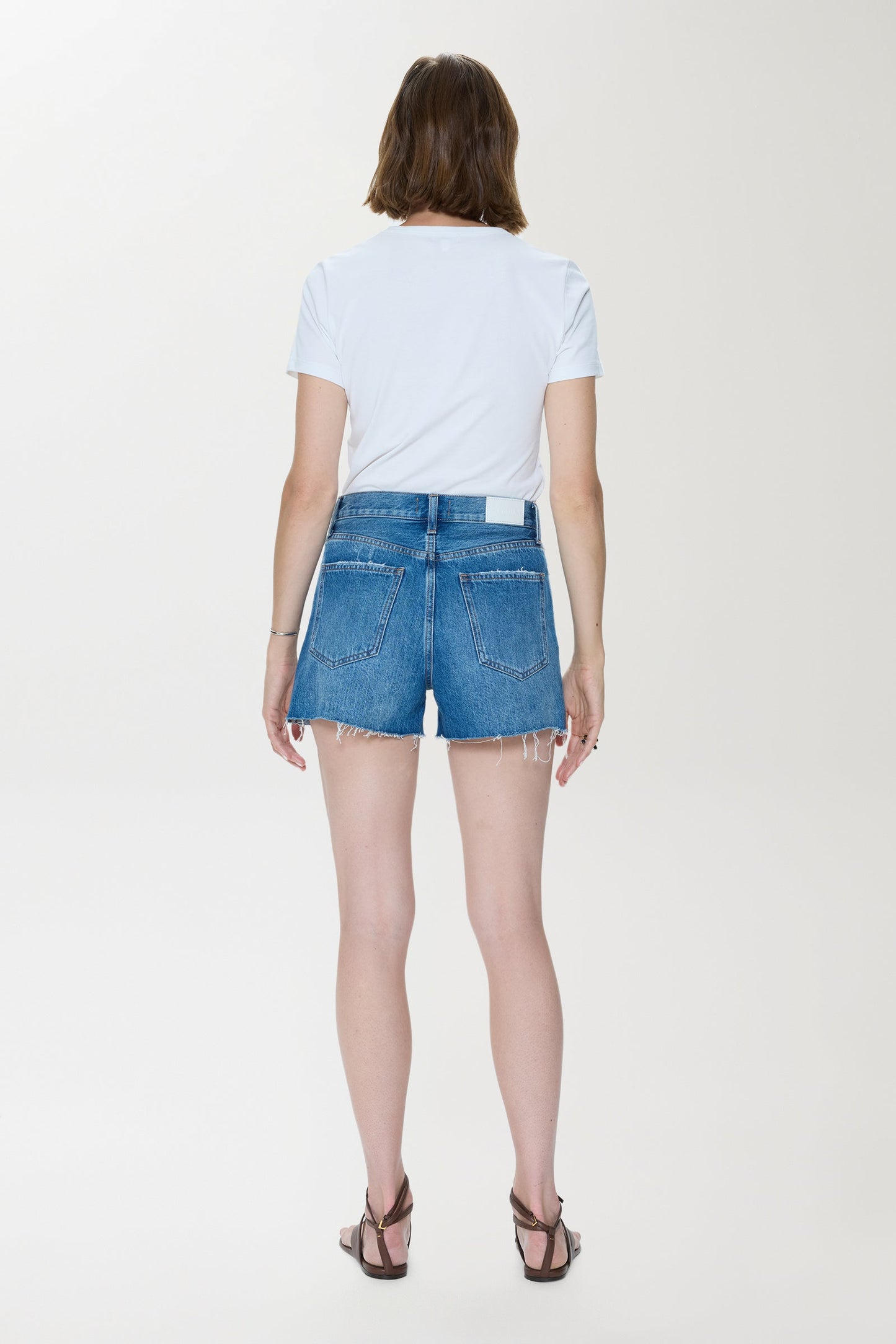 Allostudios – Nova High Rise Cut Off Shorts - Mellemblå Vintage