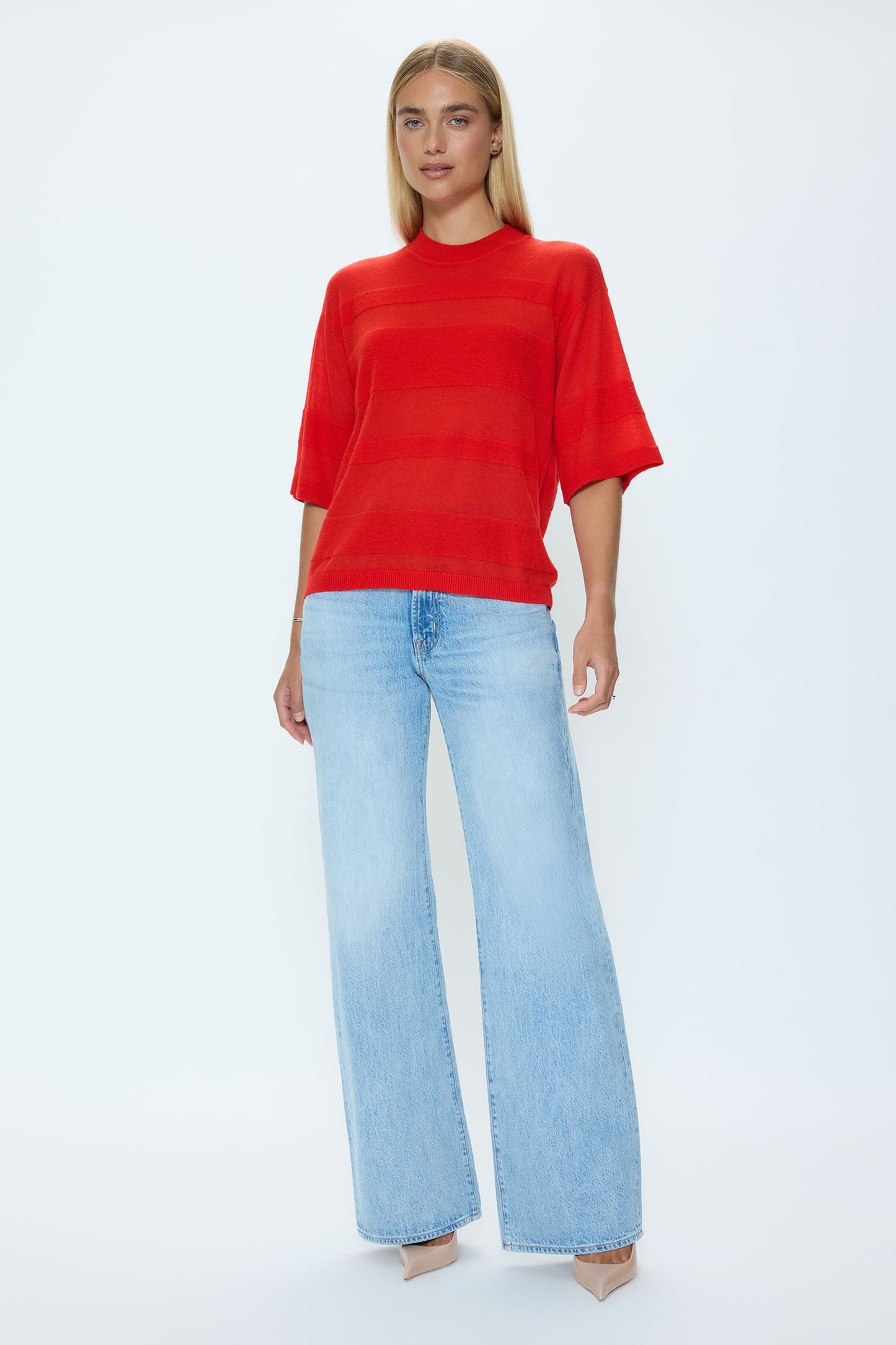 Allostudios Tarra Featherweight Sweater Tee - Kirsebærrød