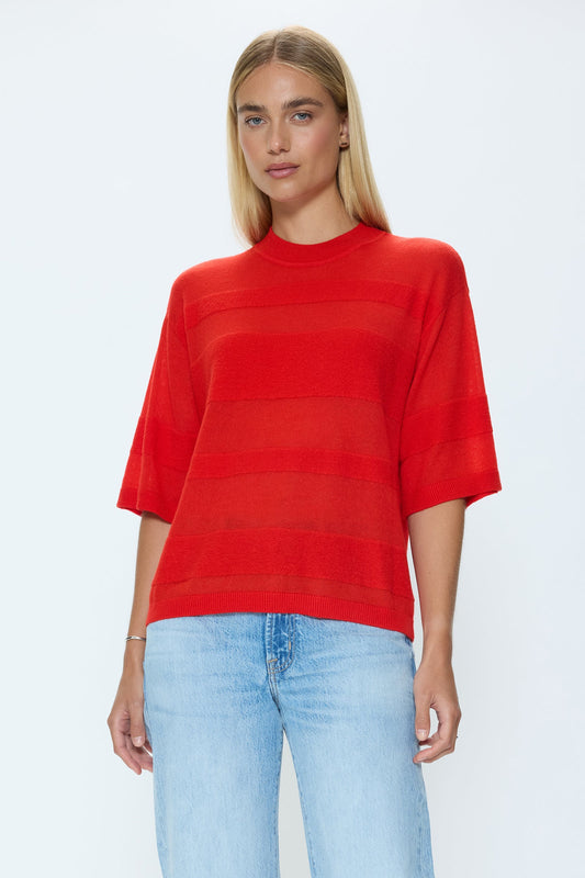 Allostudios Tarra Featherweight Sweater Tee - Kirsebærrød