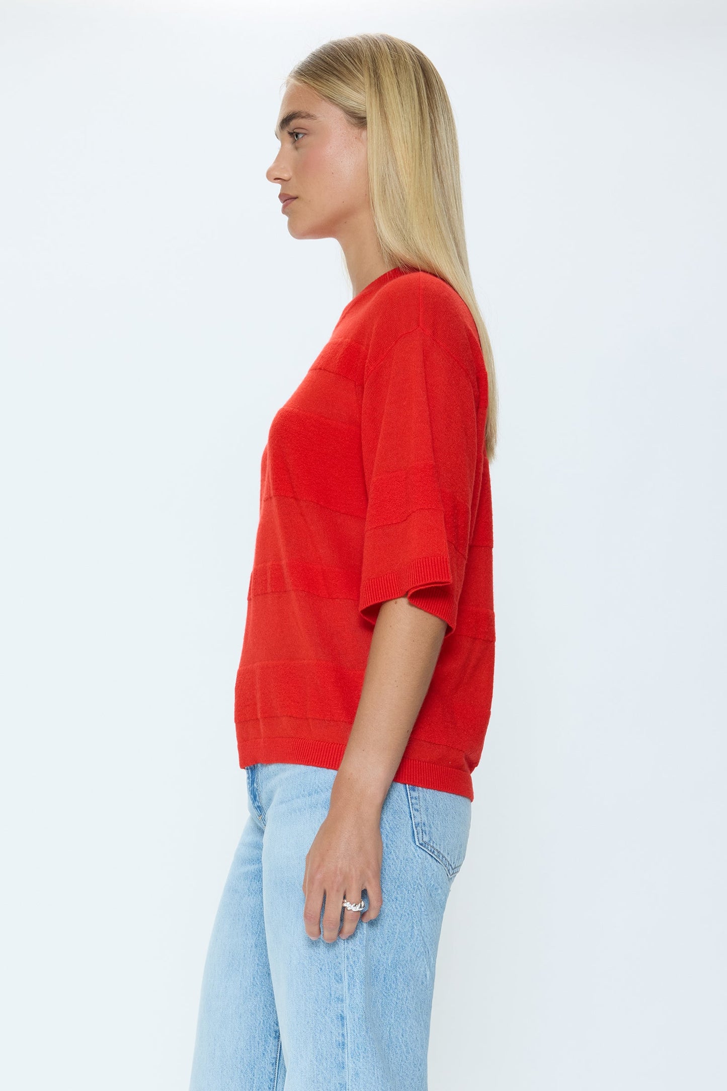 Allostudios Tarra Featherweight Sweater Tee - Kirsebærrød