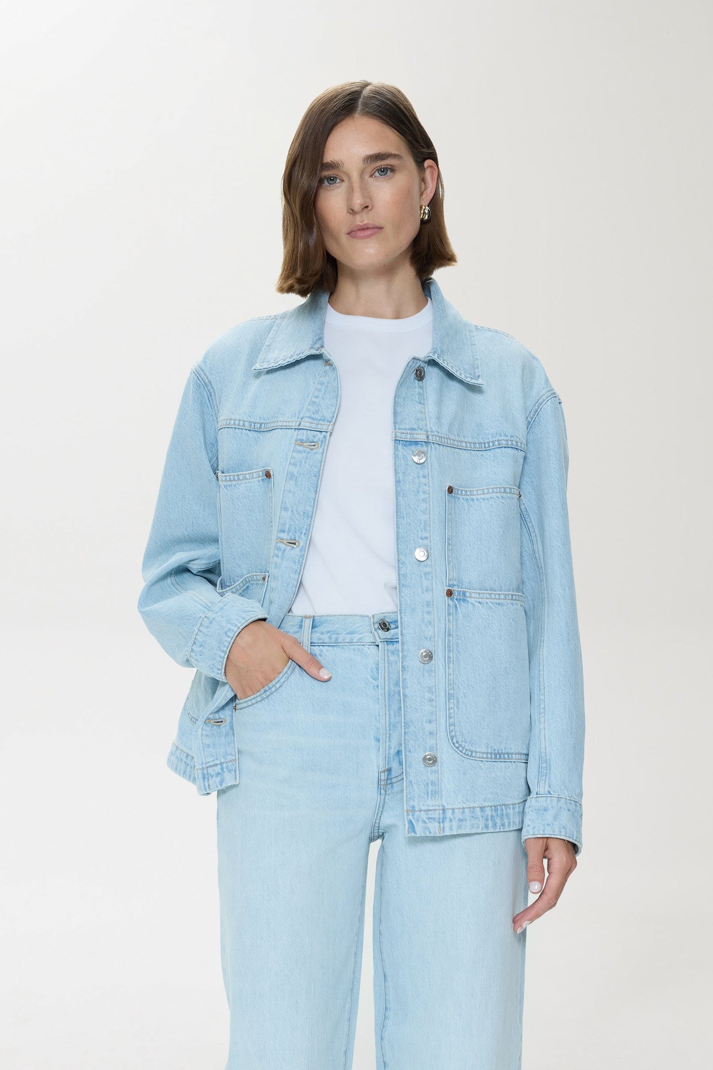 Allostudios – Karlee Chore Jakke - Lyseblå Denim