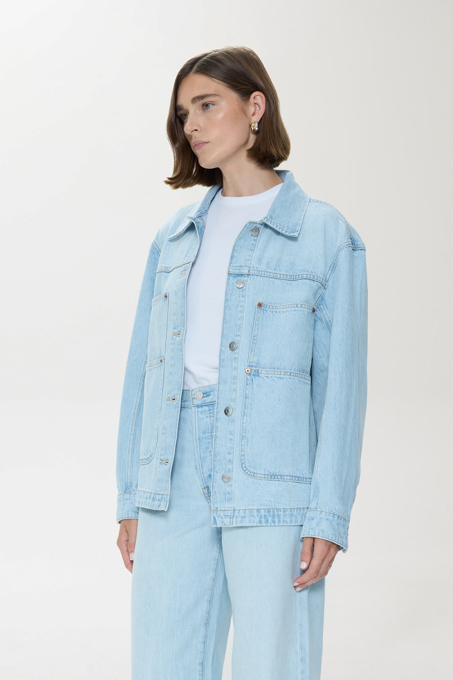 Allostudios – Karlee Chore Jakke - Lyseblå Denim