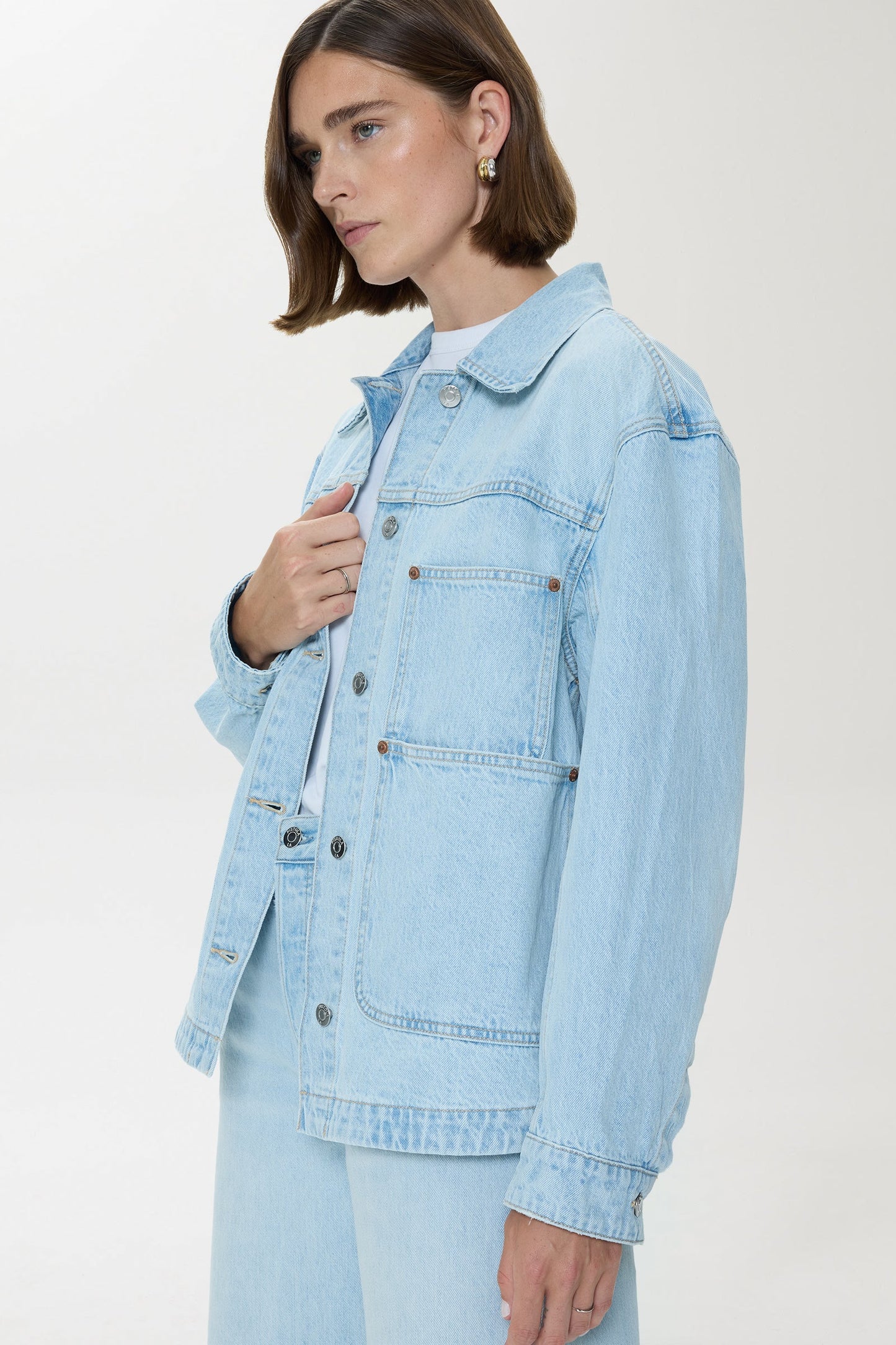 Allostudios – Karlee Chore Jakke - Lyseblå Denim