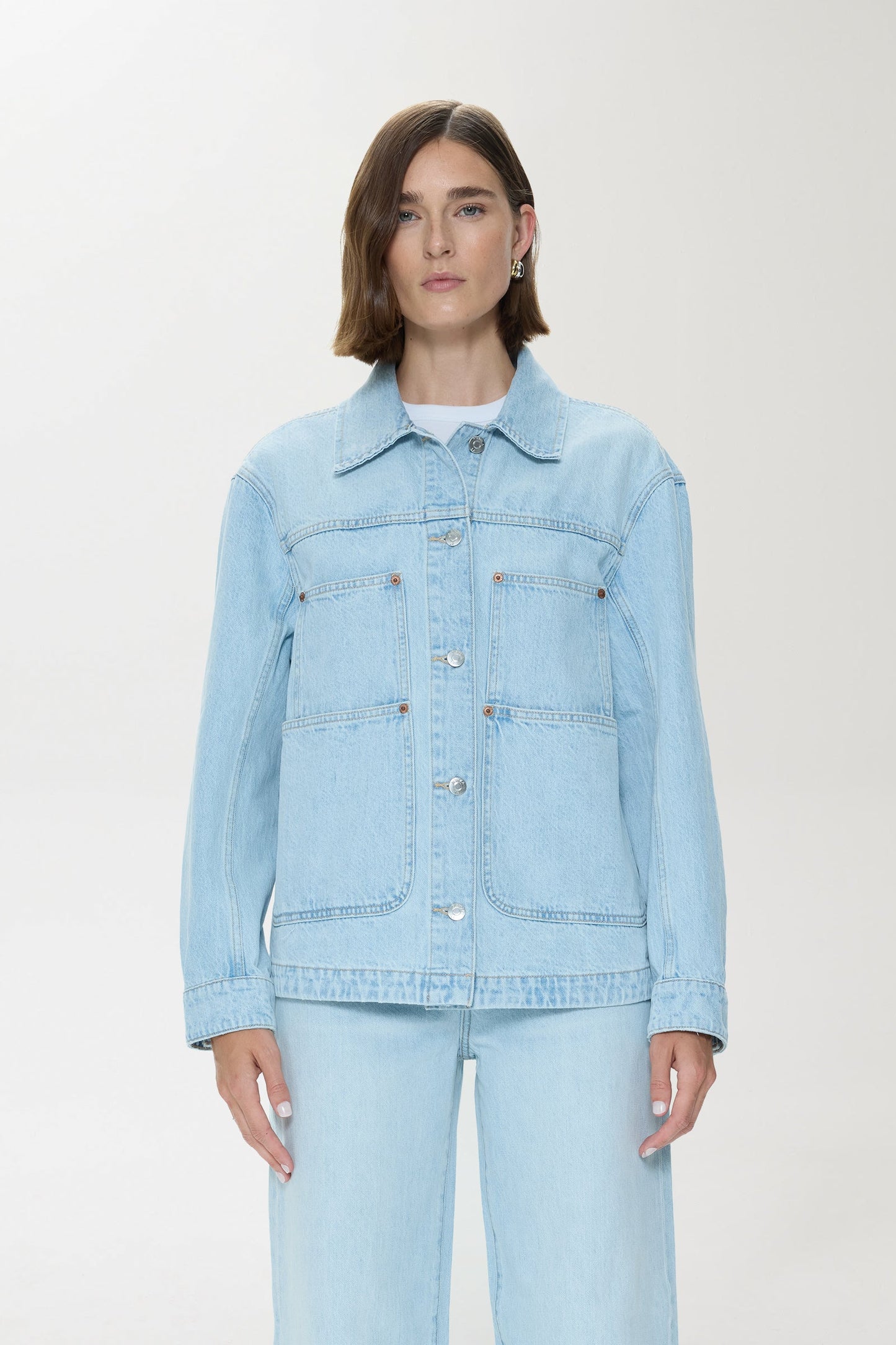 Allostudios – Karlee Chore Jakke - Lyseblå Denim