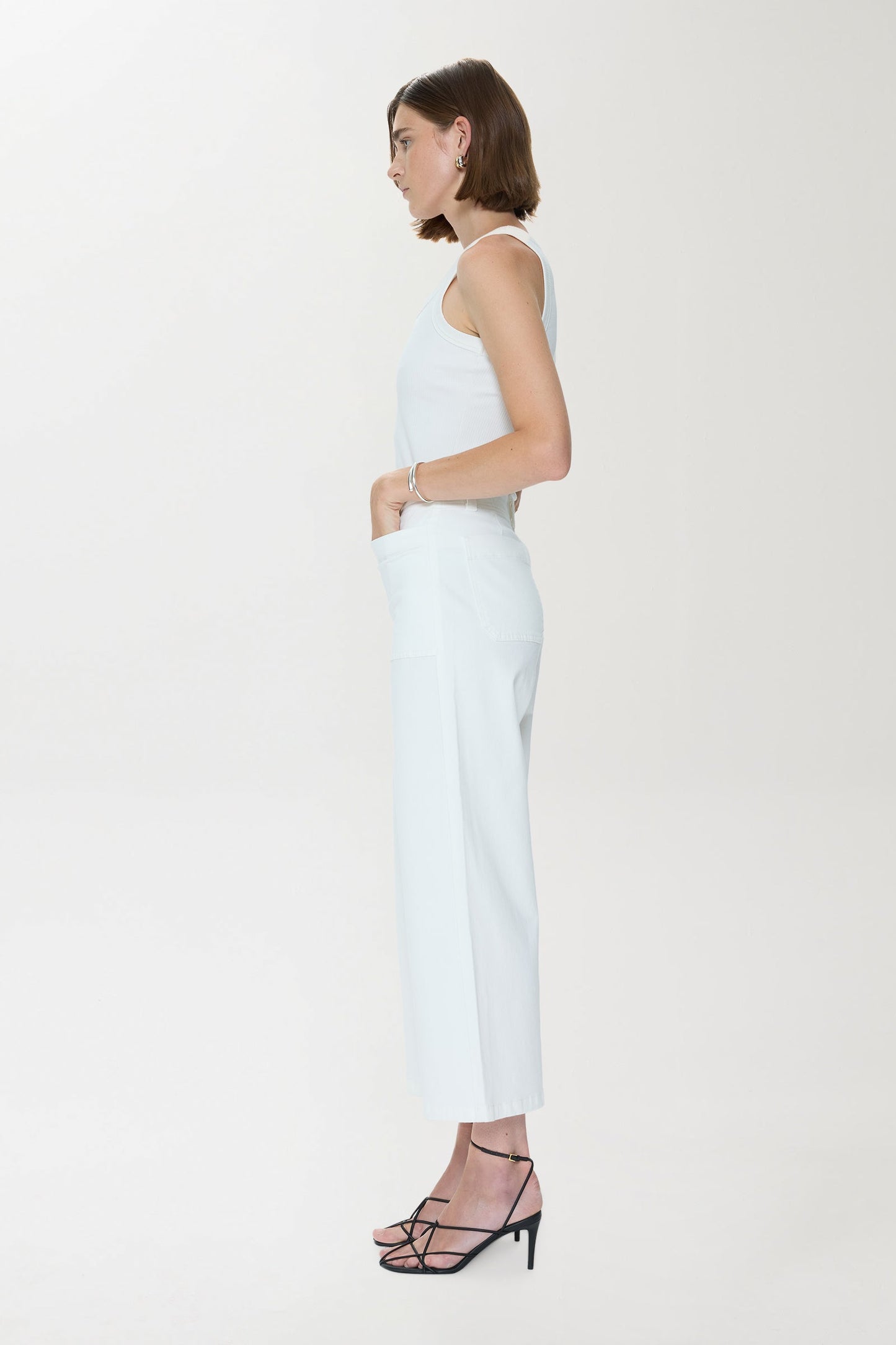 Allostudios – Zooey Utility Bukser med Patch Pockets - Hvid