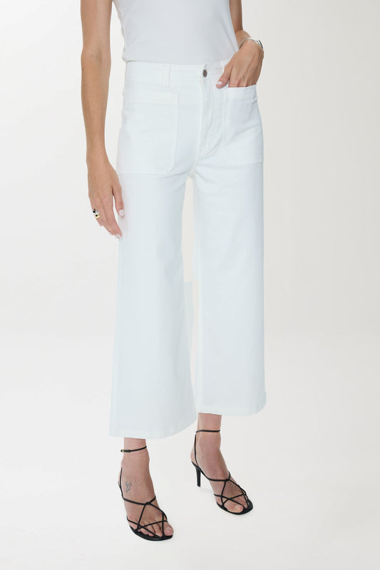 Allostudios – Zooey Utility Bukser med Patch Pockets - Hvid