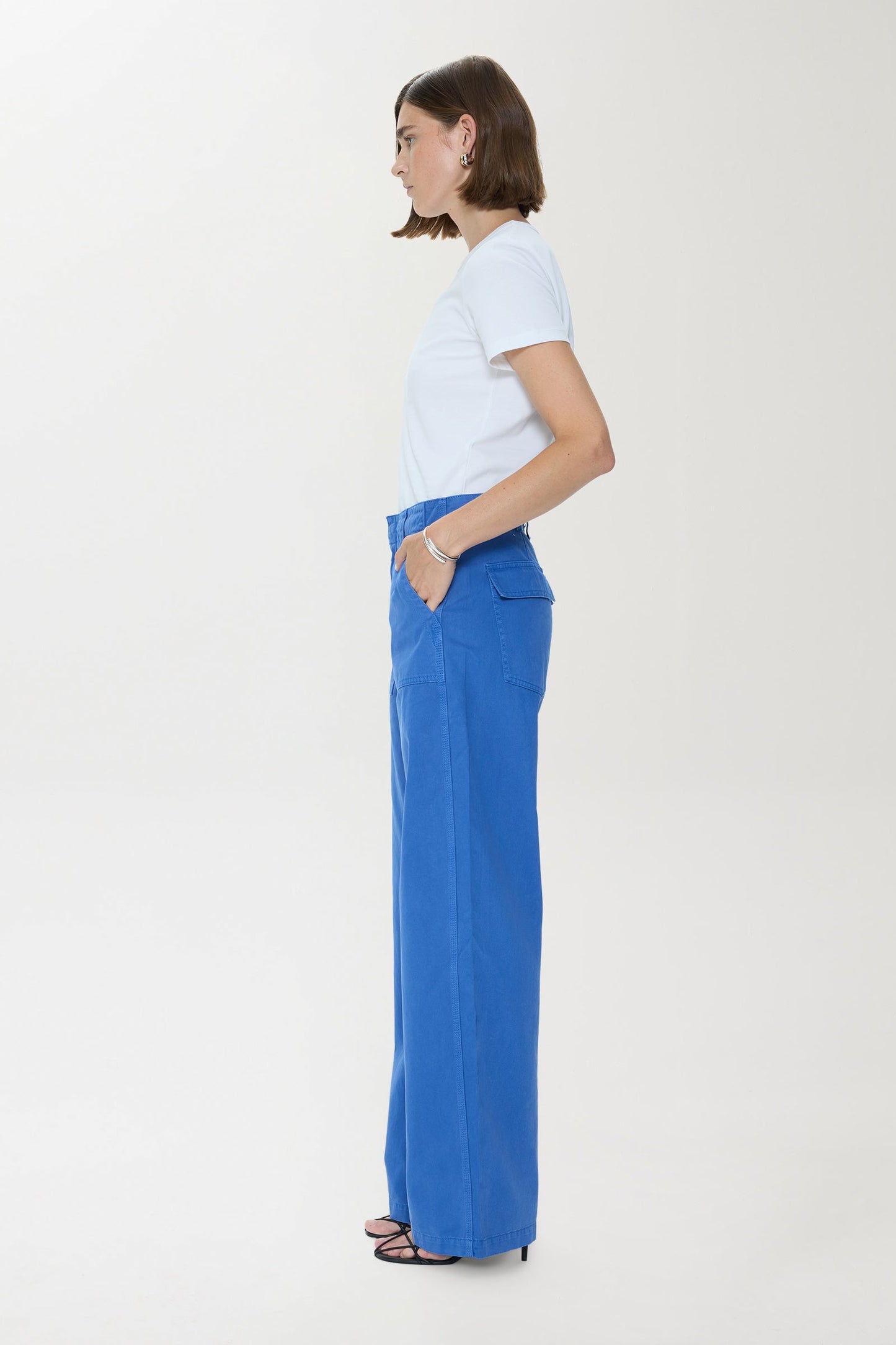 Allostudios Wren Relaxed Straight Utility Jeans - Himmelblå