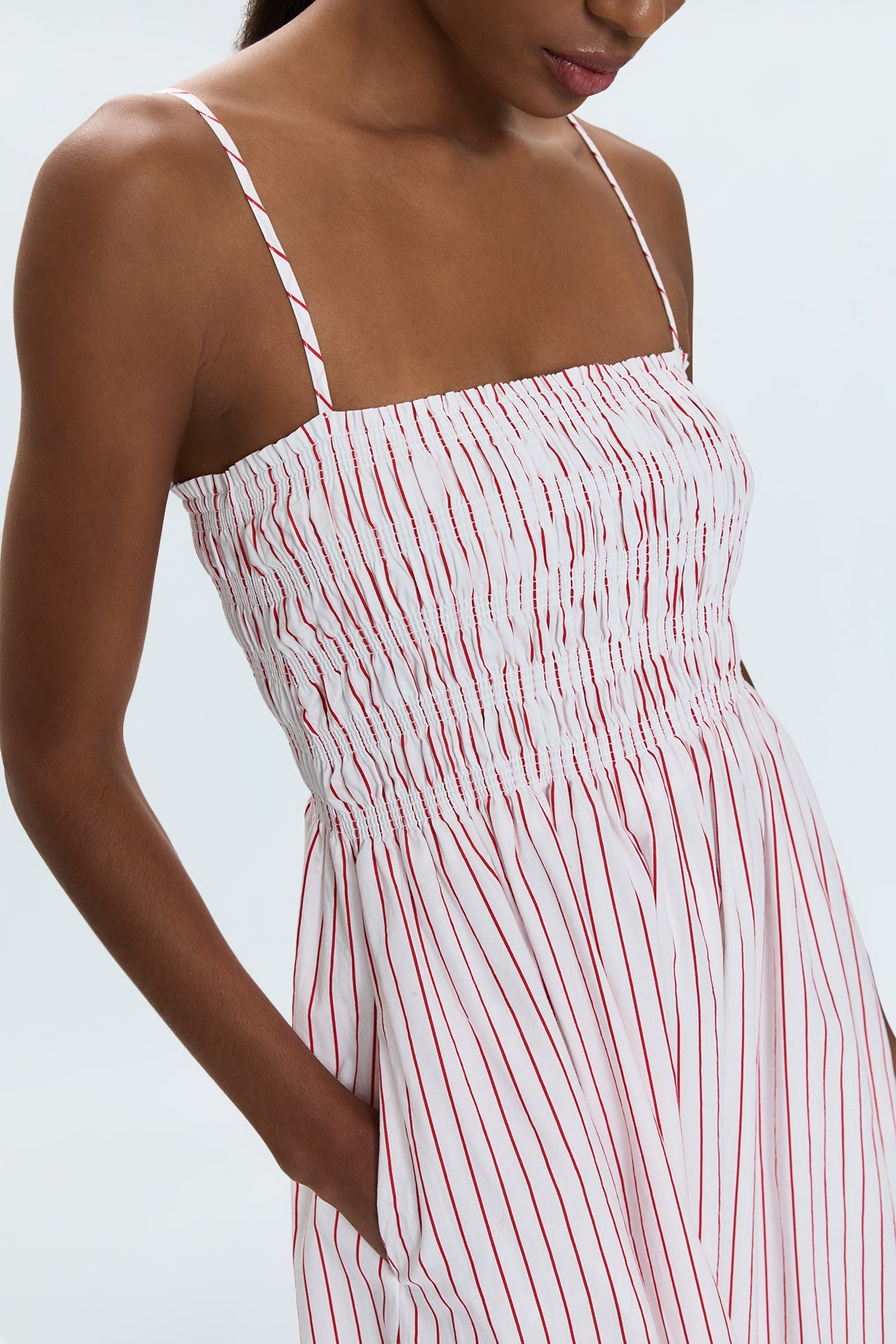 Allostudios – Bianca Shirred Bodice Kjole - Støvet Rosa Mauve