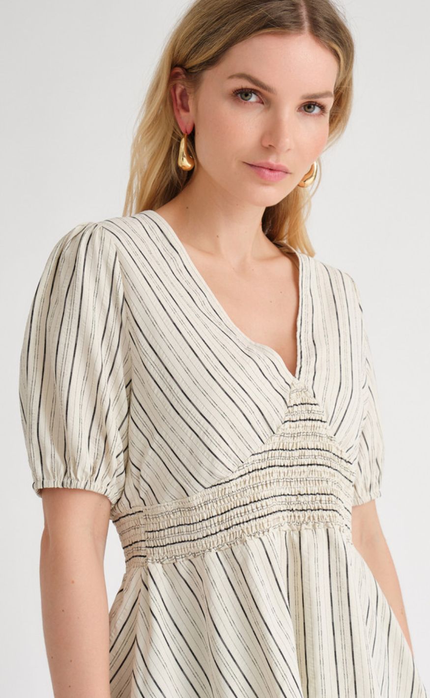 A-View Bluse - Lassie - Off White/Black Stripe - allostudios