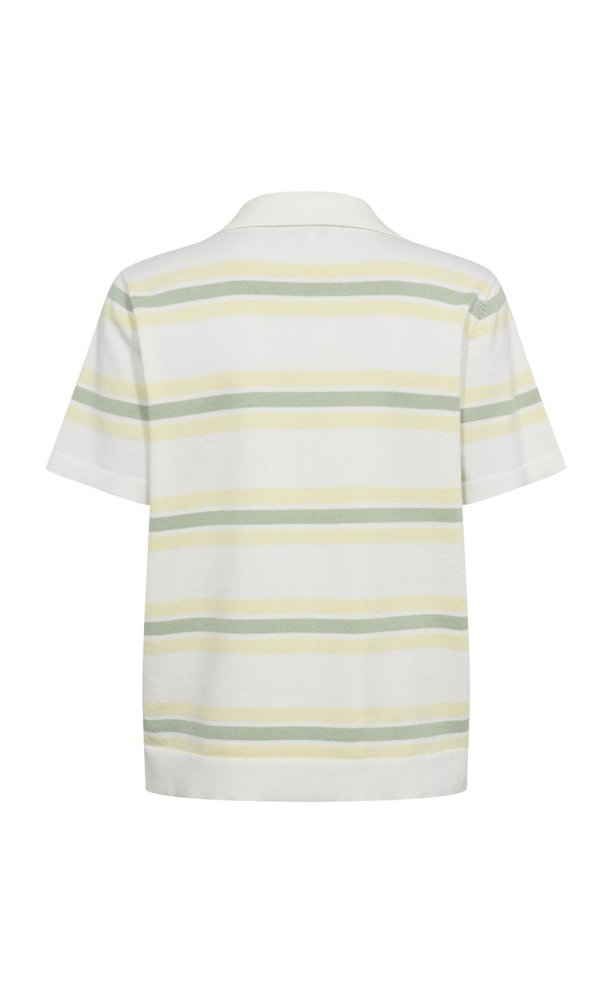 A-View Bluse - Polo Stripe - White/Yello - allostudios