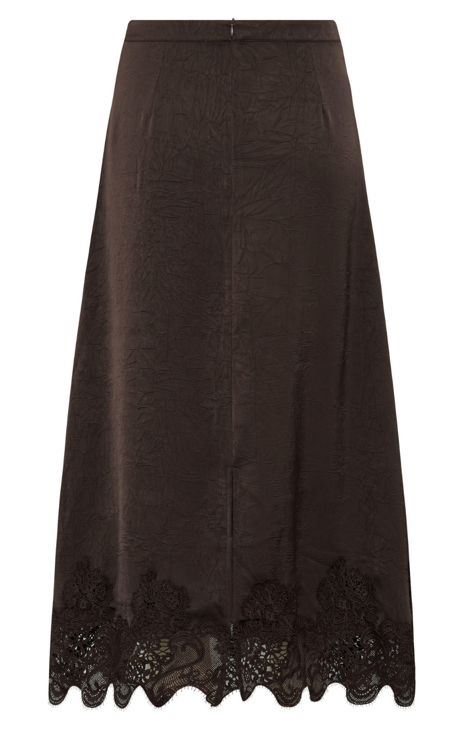 A-View Nederdel - Sinda Lace - Dark Brown - allostudios