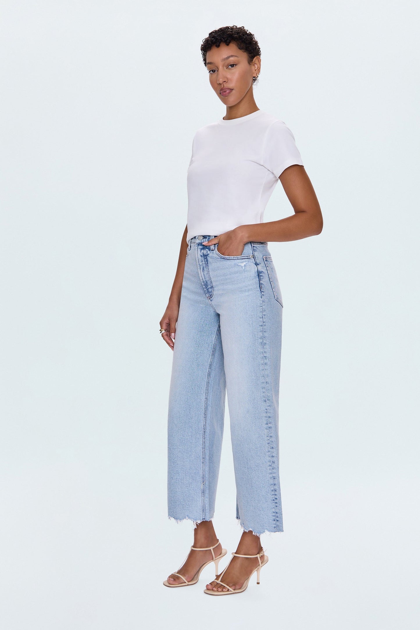 Allostudios – Petite Lana Højtaljede Ultra Wide Leg Jeans - Vintage Blå