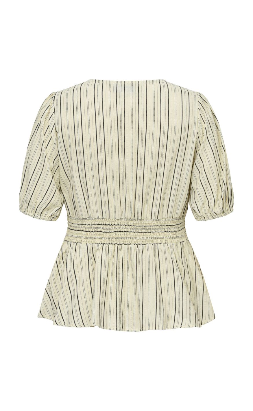 A-View Bluse - Lassie - Off White/Black Stripe - allostudios