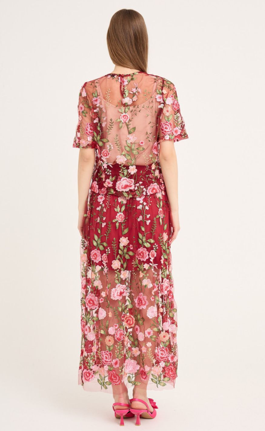 A-View Bluse - Fuschia - Bordeaux/Rose - allostudios