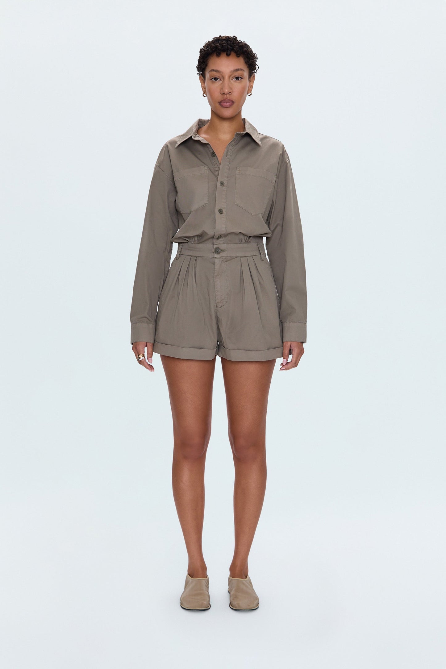 Allostudios – Archie Plisseret Romper - Soft Moss