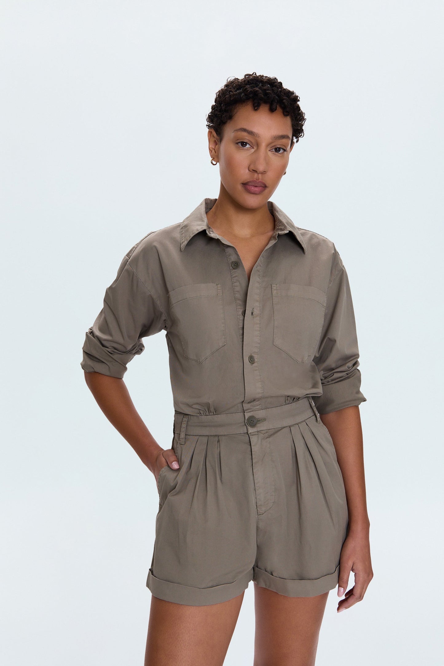 Allostudios – Archie Plisseret Romper - Soft Moss