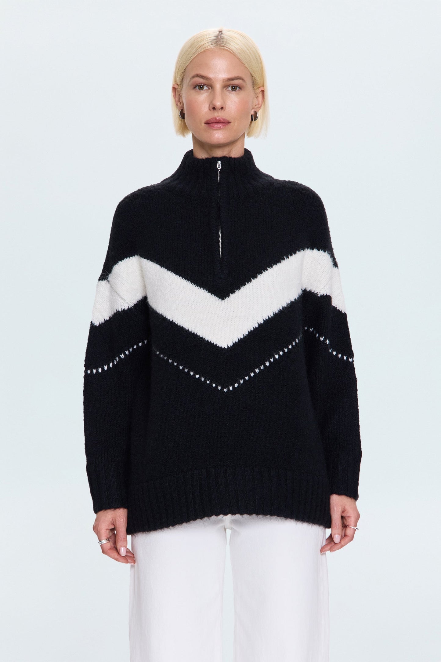 Allostudios – Arden Chevron Colorblock Strik - Sort Vanilla Ice