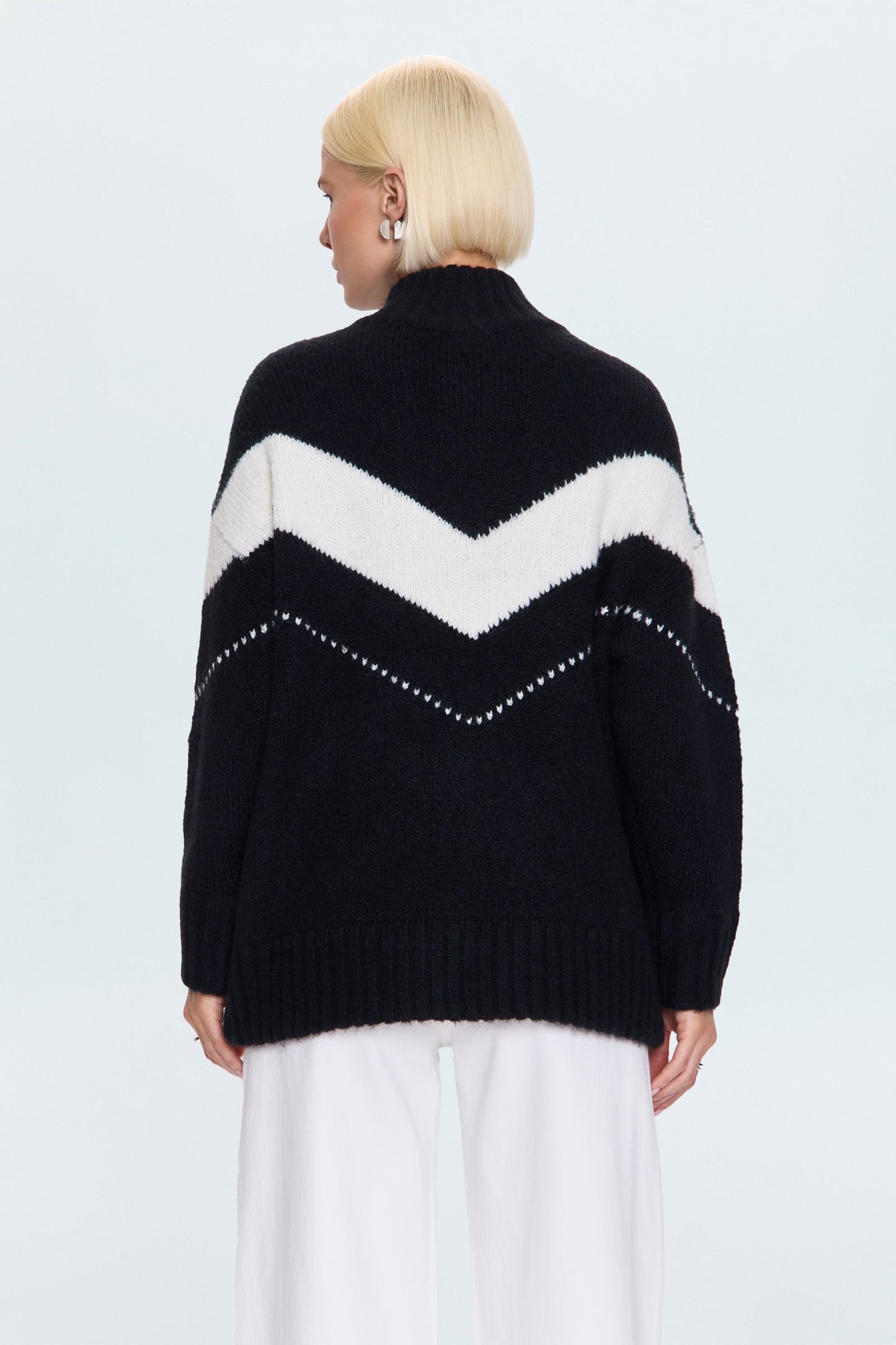 Allostudios – Arden Chevron Colorblock Strik - Sort Vanilla Ice