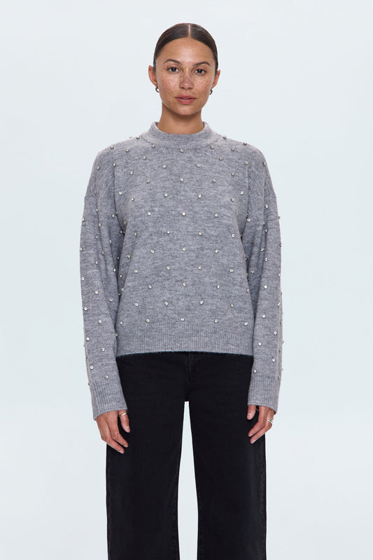 Allostudios – Aura Afslappet Crew Neck Sweater - Koksgrå Diamante
