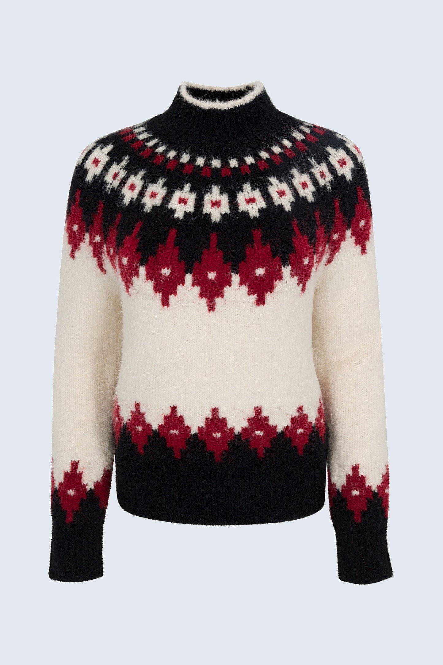 Allostudios – Astrid Strik Pullover Sweater - Hvid Oxblood