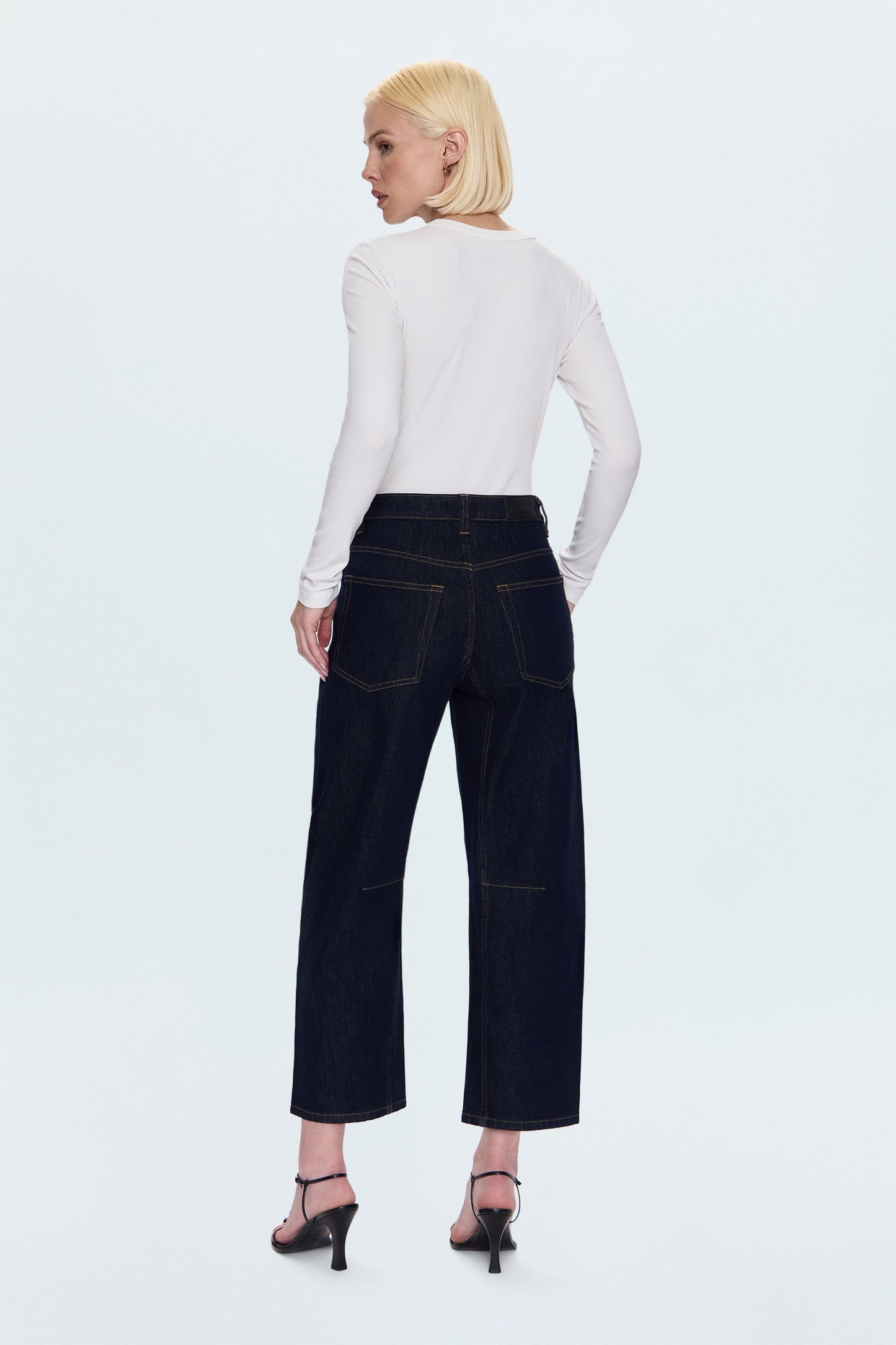 Allostudios – Beau Seamed Crescent Jeans - Mørk Marineblå Denim