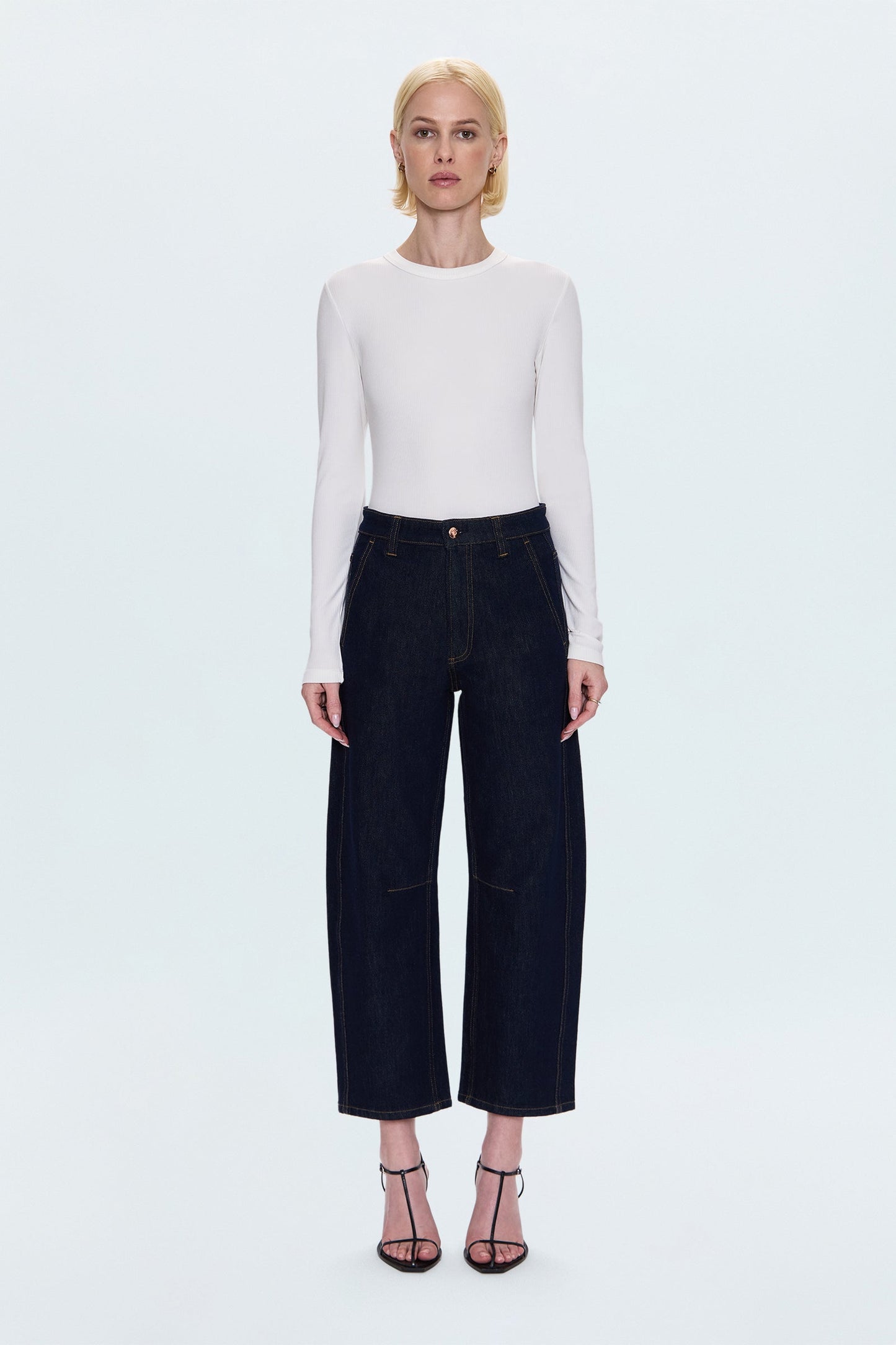 Allostudios – Beau Seamed Crescent Jeans - Mørk Marineblå Denim