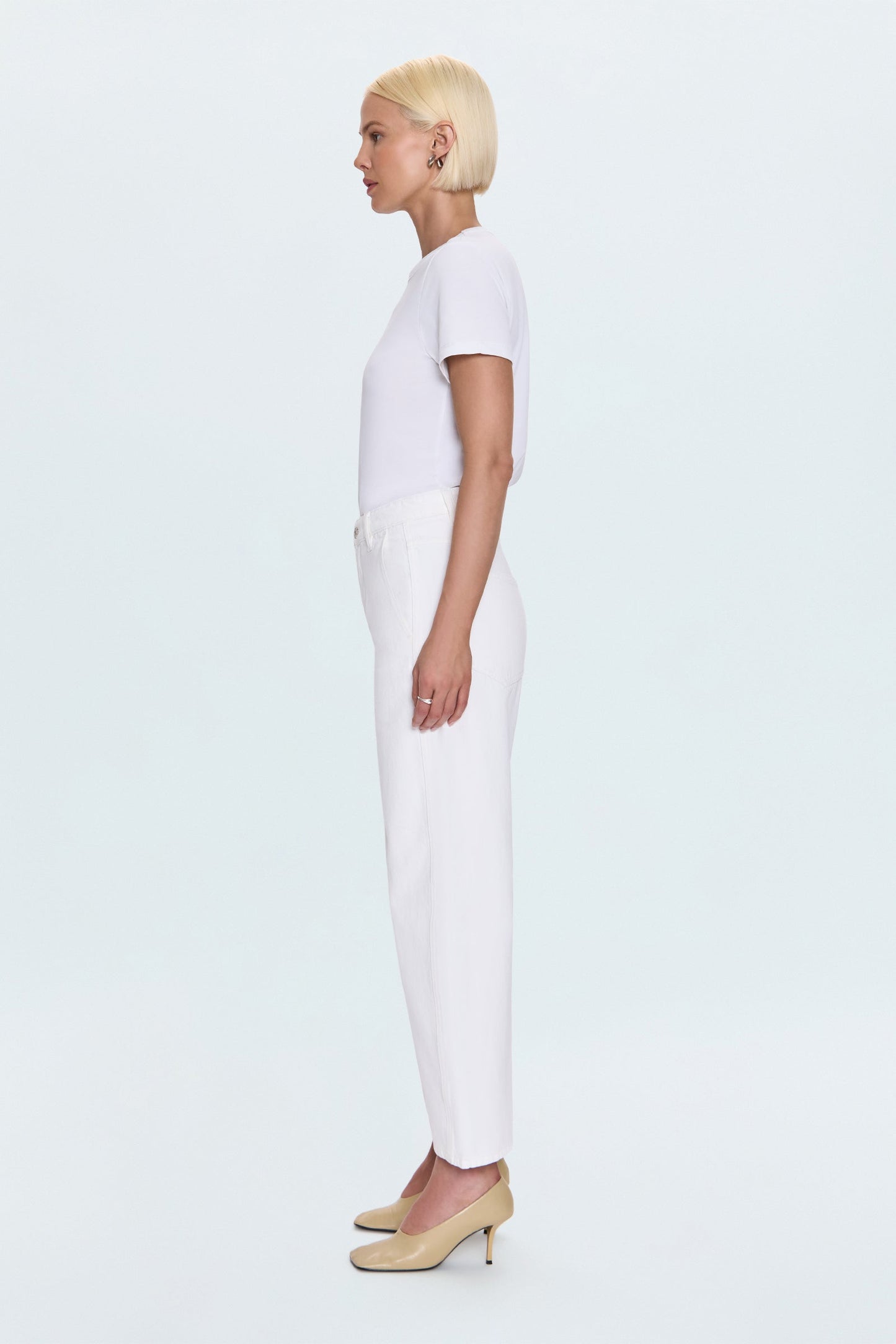 Allostudios – Beau Seamed Crescent Leg Jeans - Hvid Denim