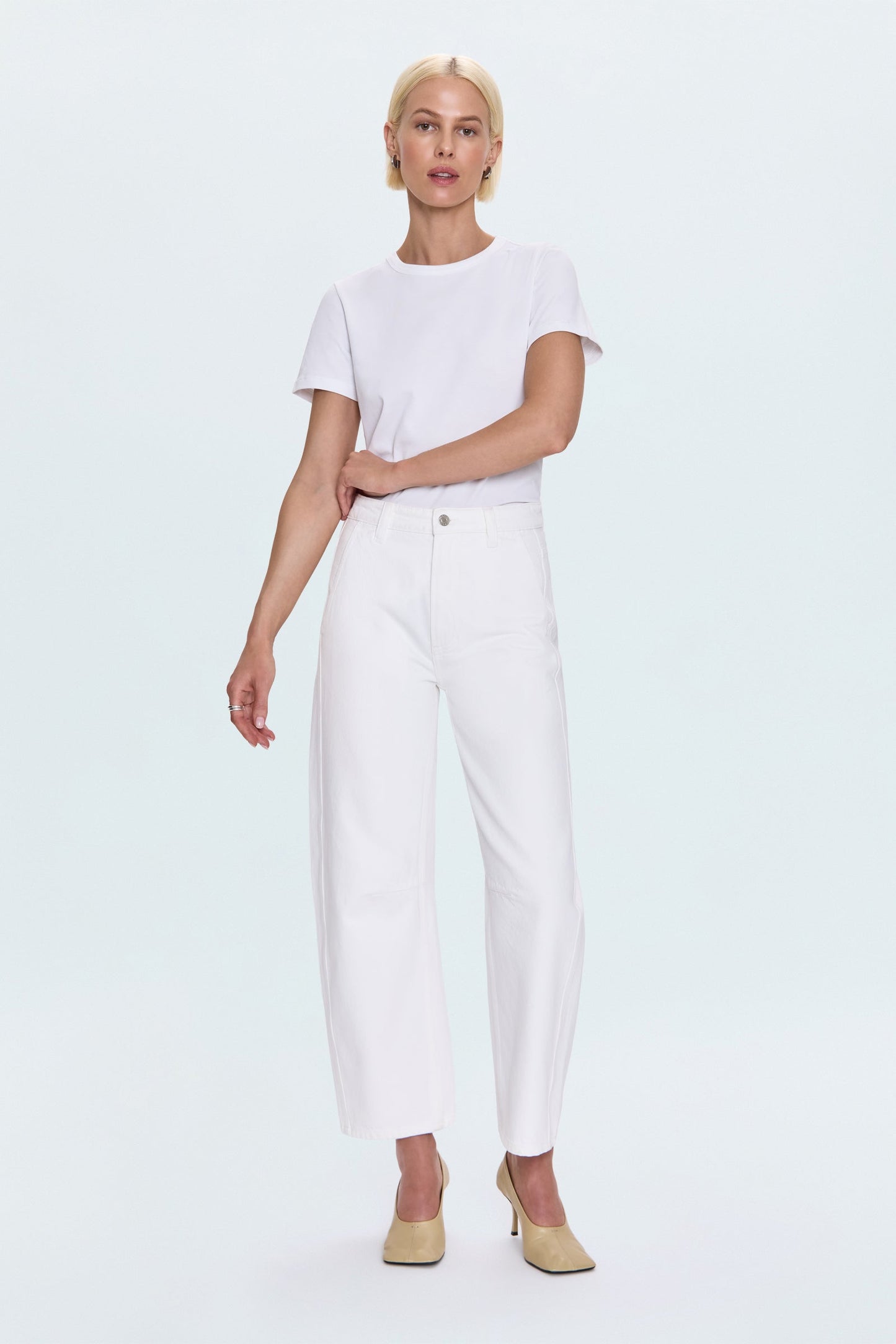 Allostudios – Beau Seamed Crescent Leg Jeans - Hvid Denim