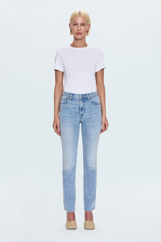 Allostudios – Bri Højtaljede Slim Straight Jeans - Lys Blå