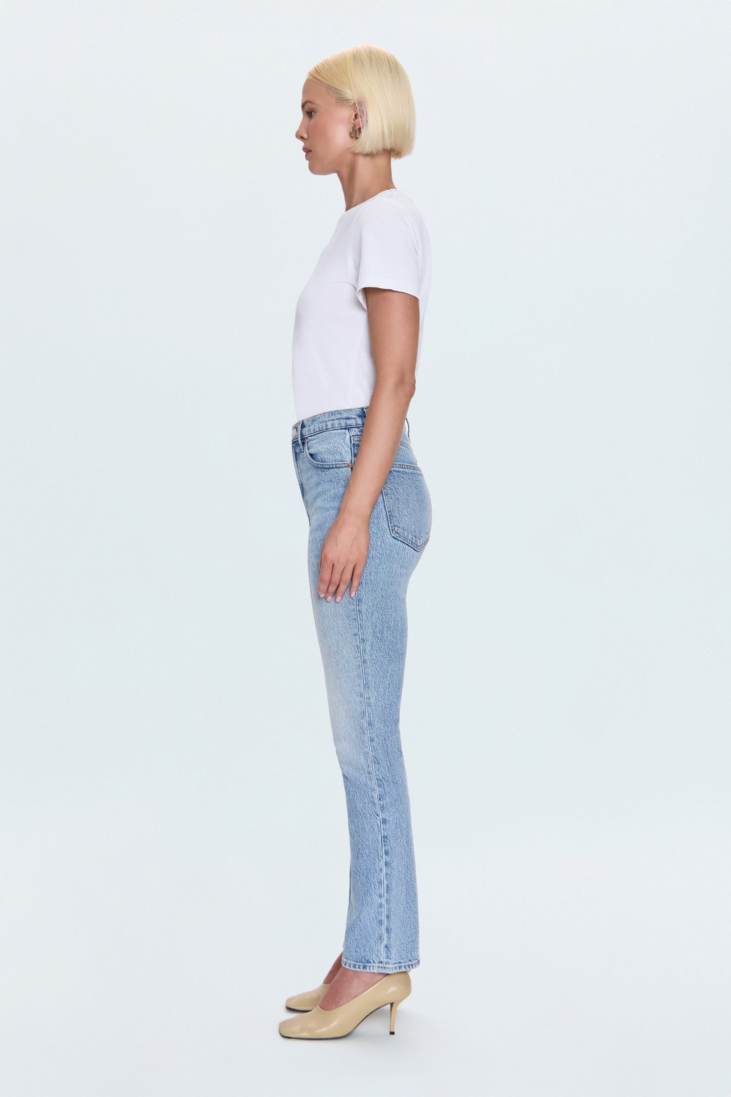 Allostudios – Bri Højtaljede Slim Straight Jeans - Lys Blå