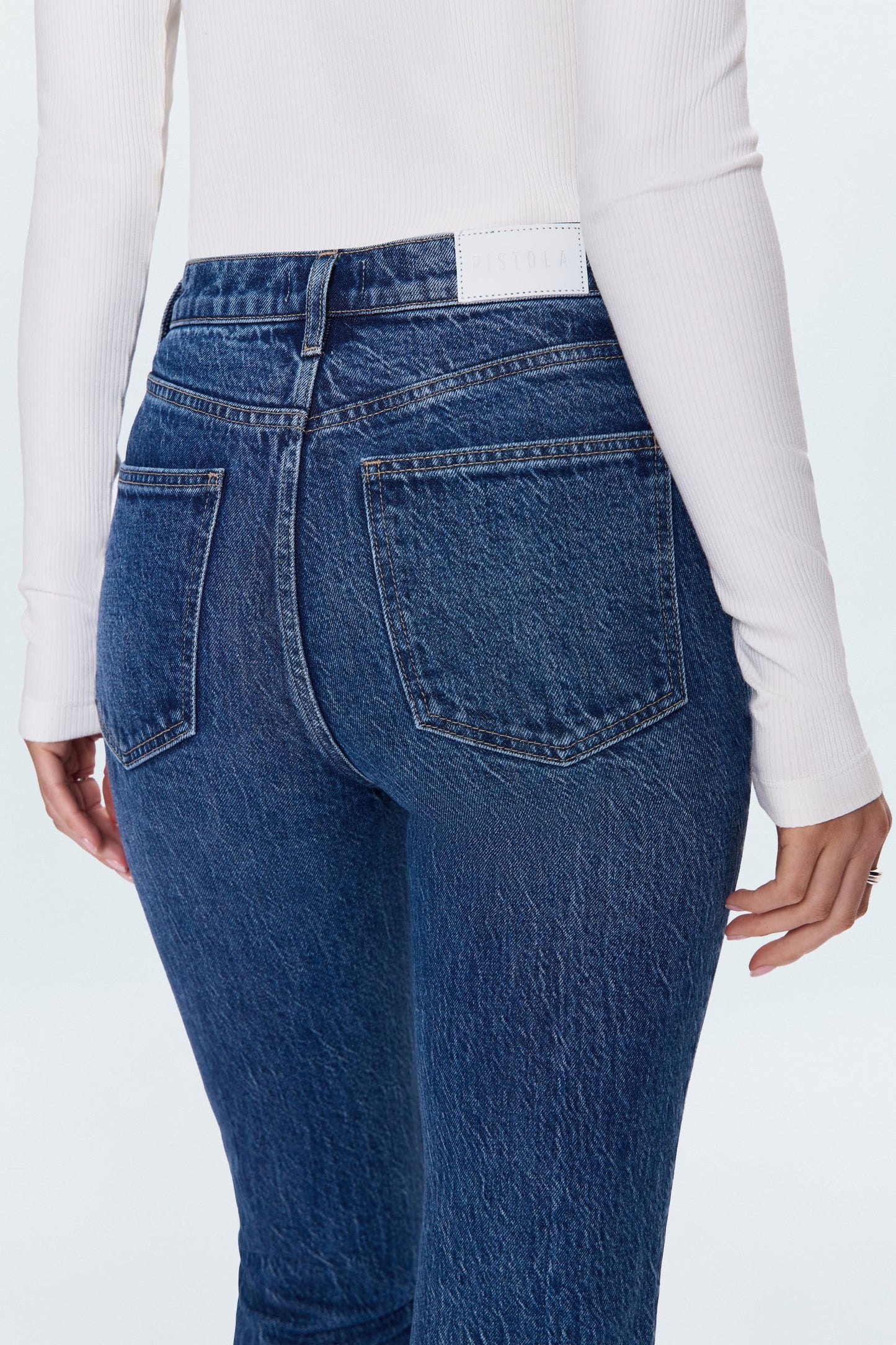 Allostudios – Bri Højtaljede Slim Straight Jeans - Blå Denim